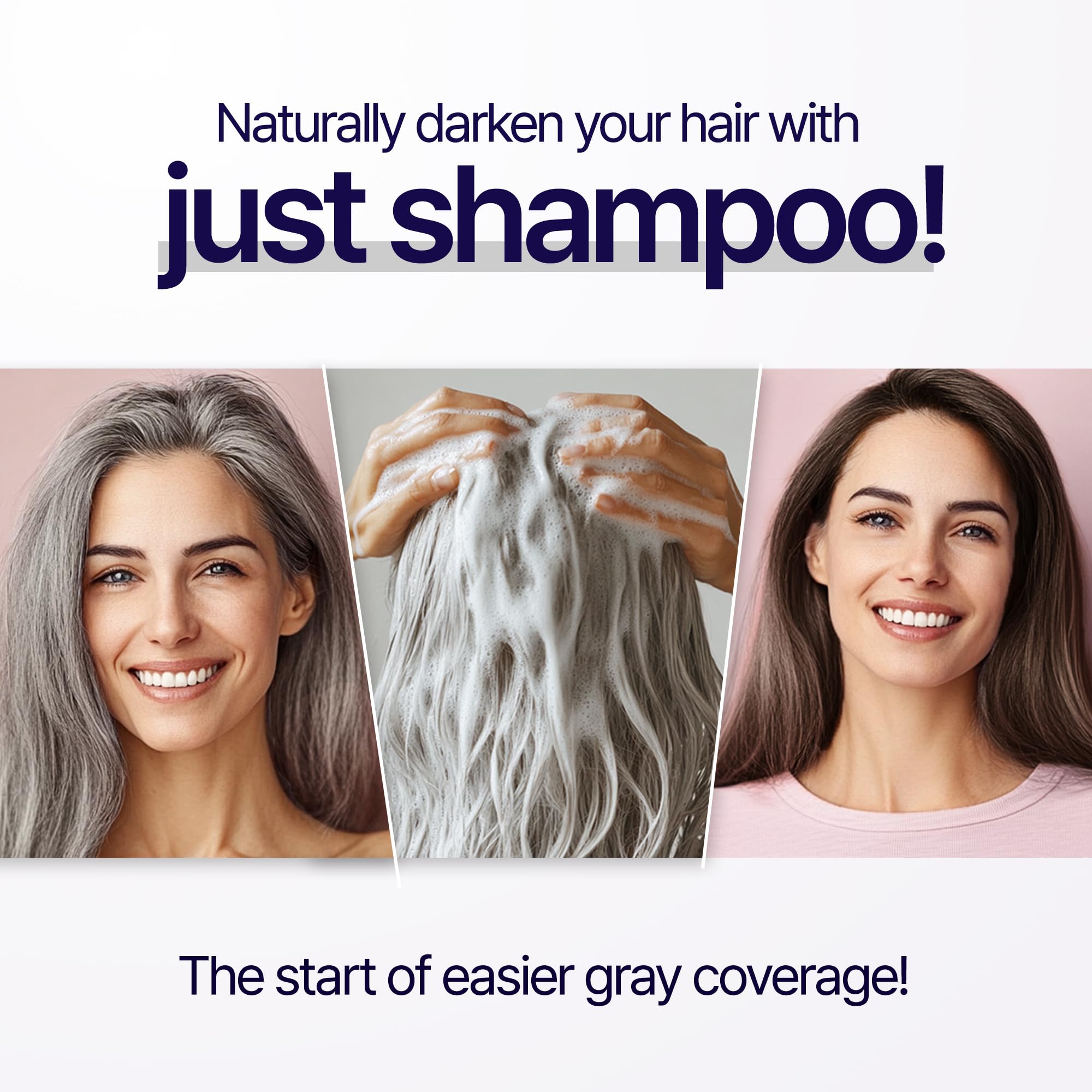 SMIB Lactobio Hair Dye Shampoo | Probiotic Gray Reduction in 3-5 Minutes | Dark Brown, 6.76 fl oz