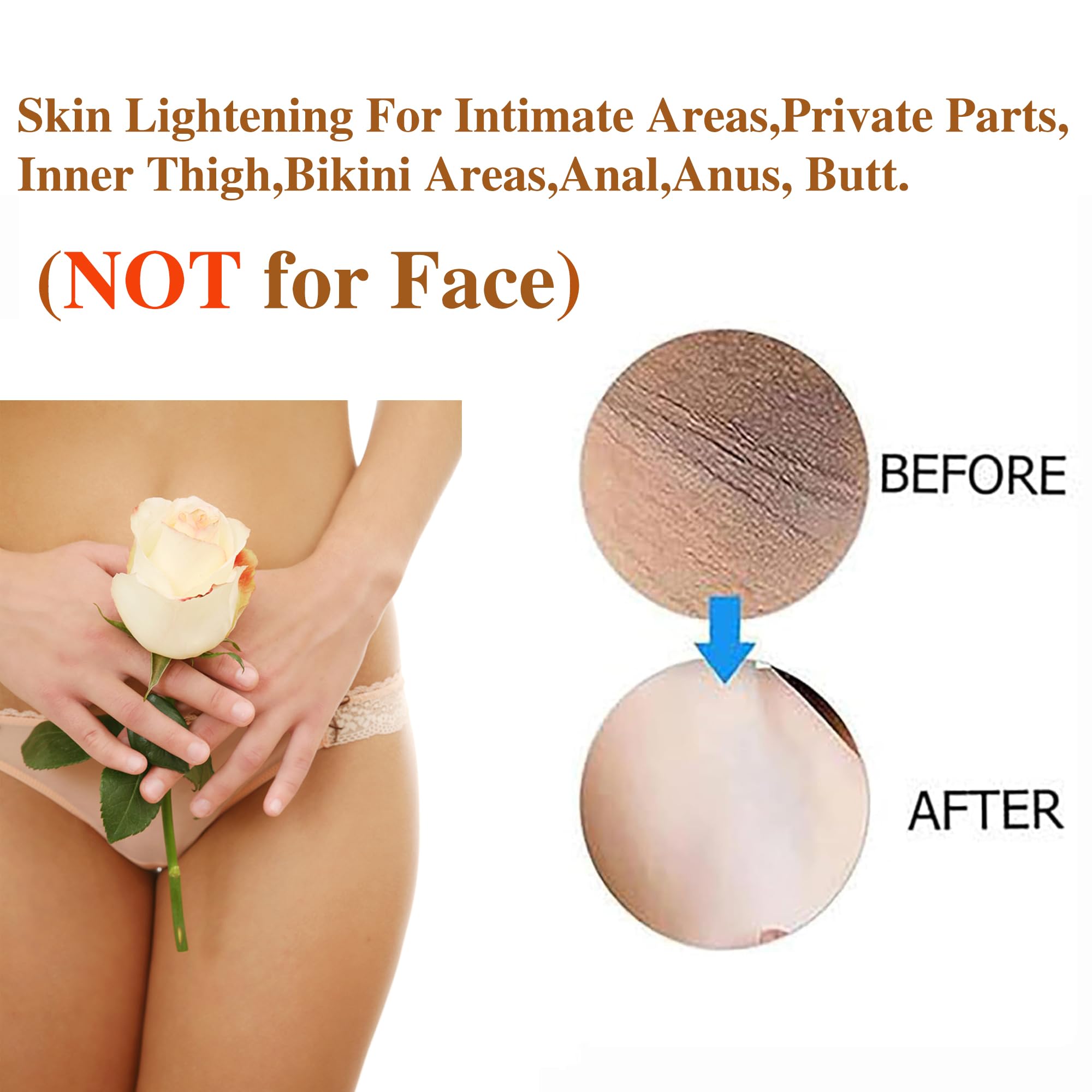 SMILEFACE Intimate Areas Skin Lightening Cream for Private Parts, Underarms & More | Gentle, All-Skin-Tone Safe