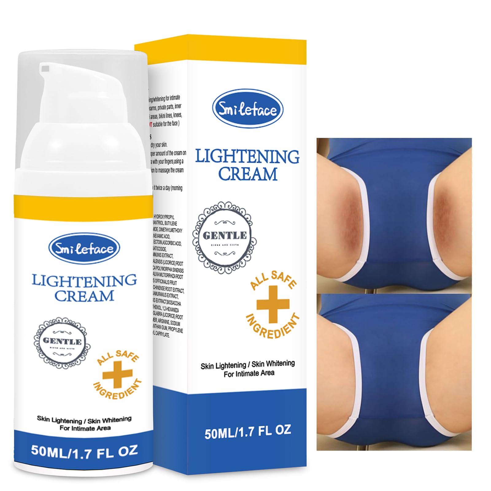 SMILEFACE Intimate Areas Skin Lightening Cream for Private Parts, Underarms & More | Gentle, All-Skin-Tone Safe