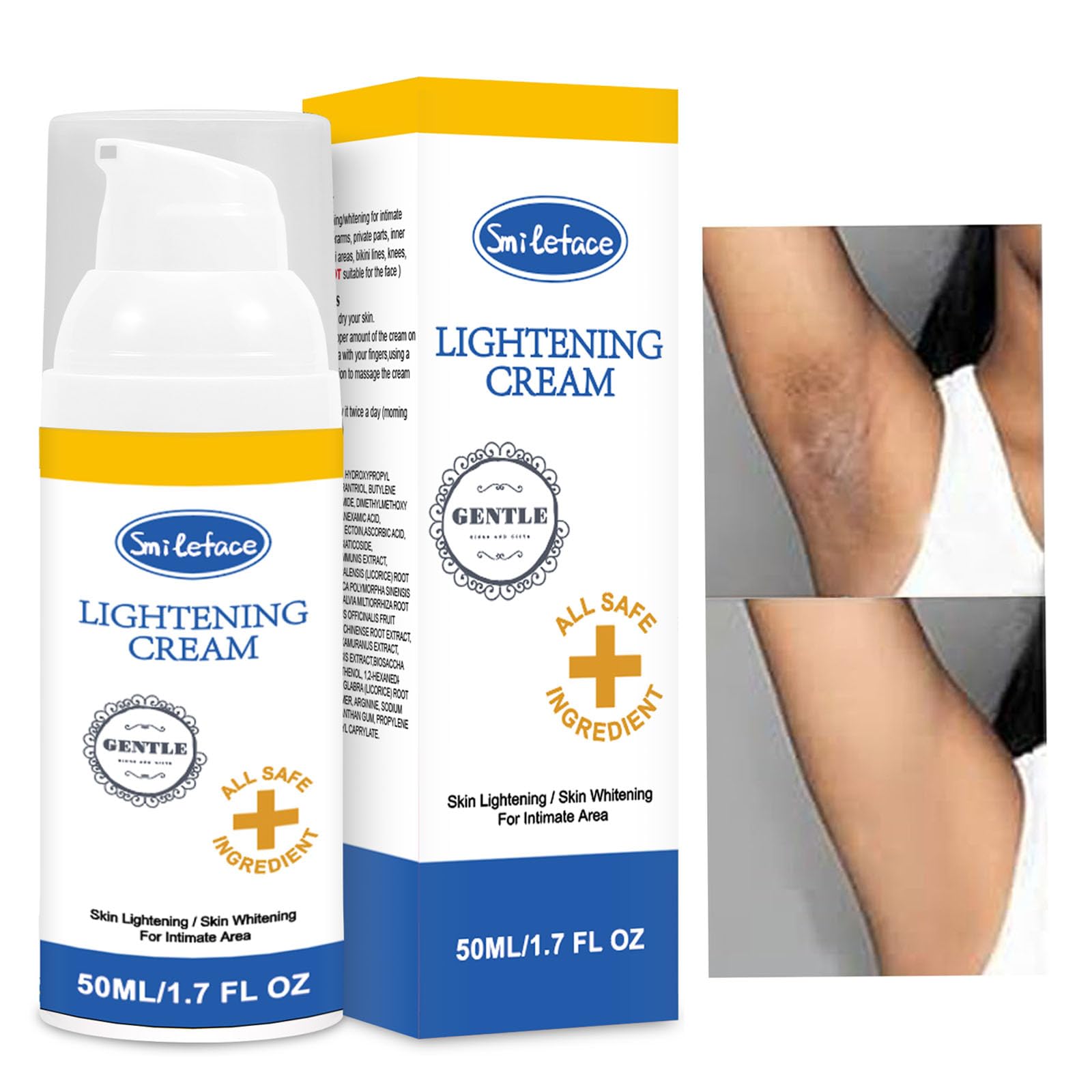 SMILEFACE Intimate Areas Skin Lightening Cream for Private Parts, Underarms & More | Gentle, All-Skin-Tone Safe
