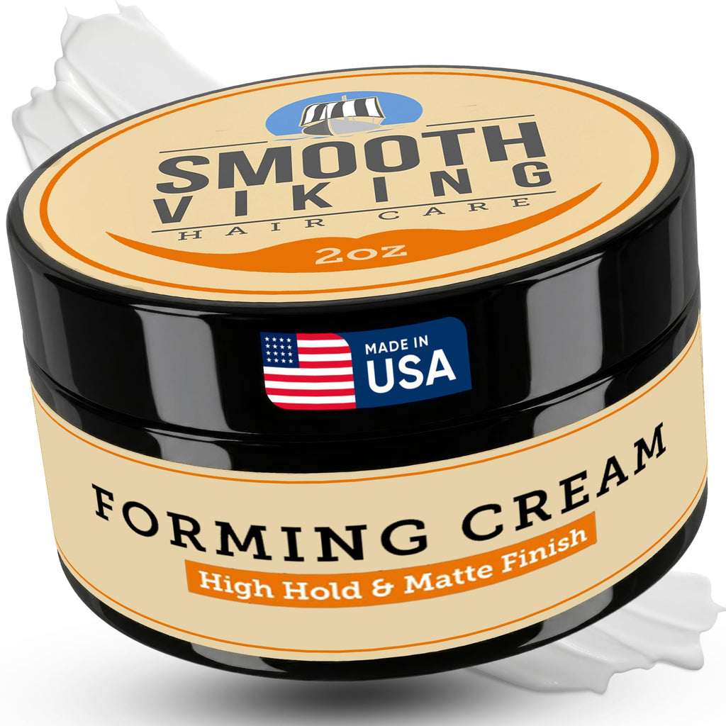 Smooth Viking Forming Cream - High Hold Hair Cream for Men | Matte Finish, Made in USA, 2oz