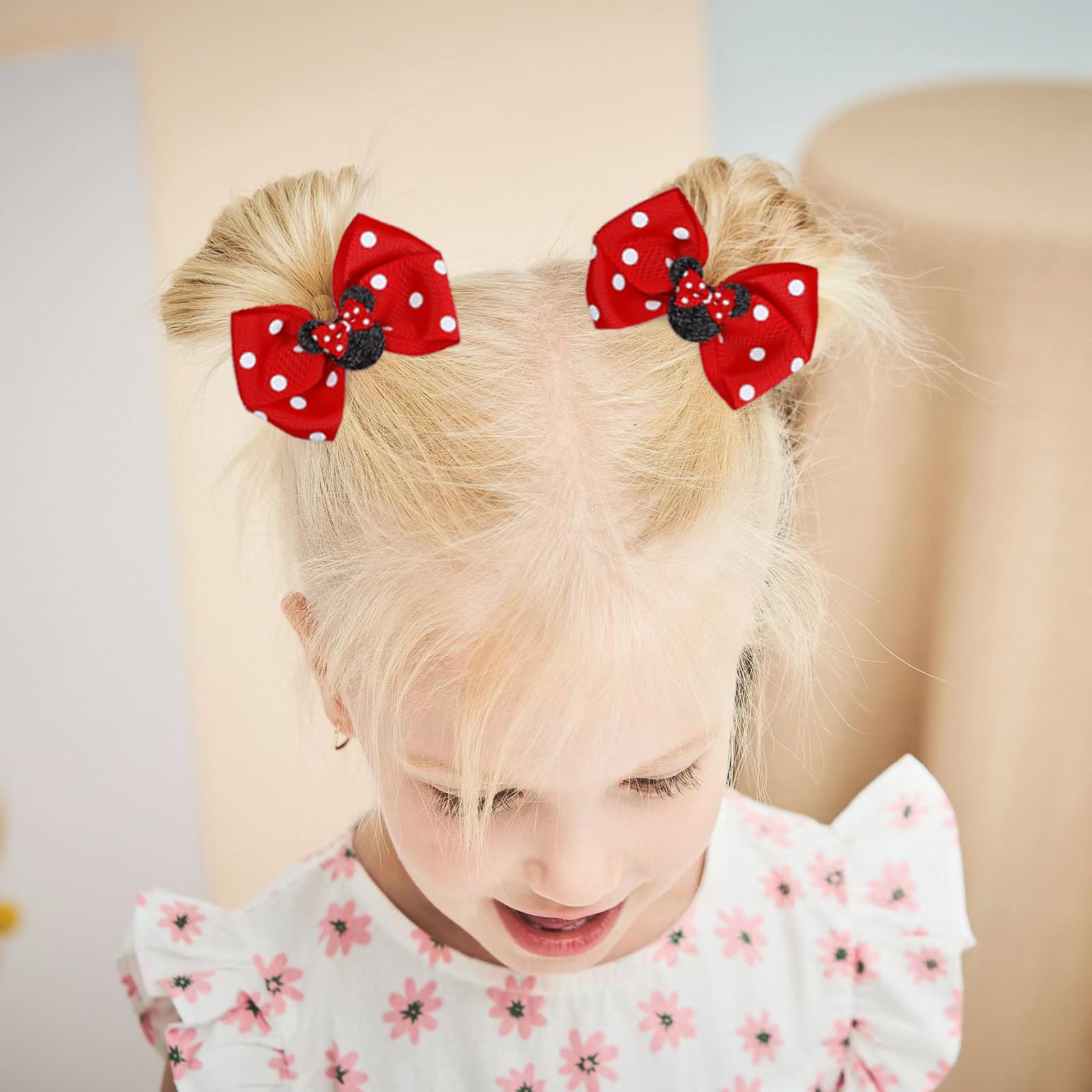 Snokkcomss 8-Pack Hair Clips for Girls – Mouse Ears Bows, Cute Kids Barrette Accessories