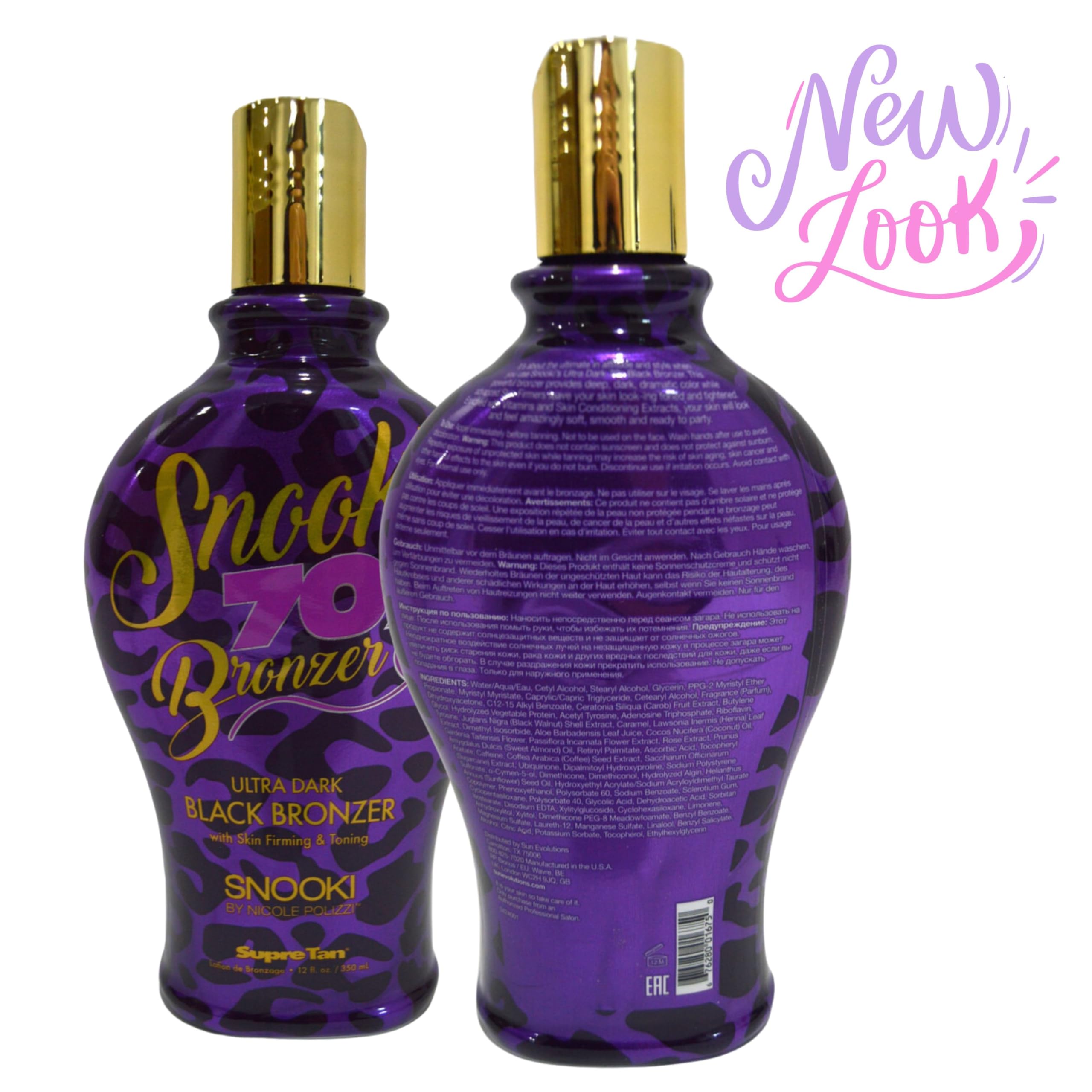 Supre Snooki Ultra Dark 70X Black Bronzer Tanning Lotion – 12 oz, Paraben & Gluten Free