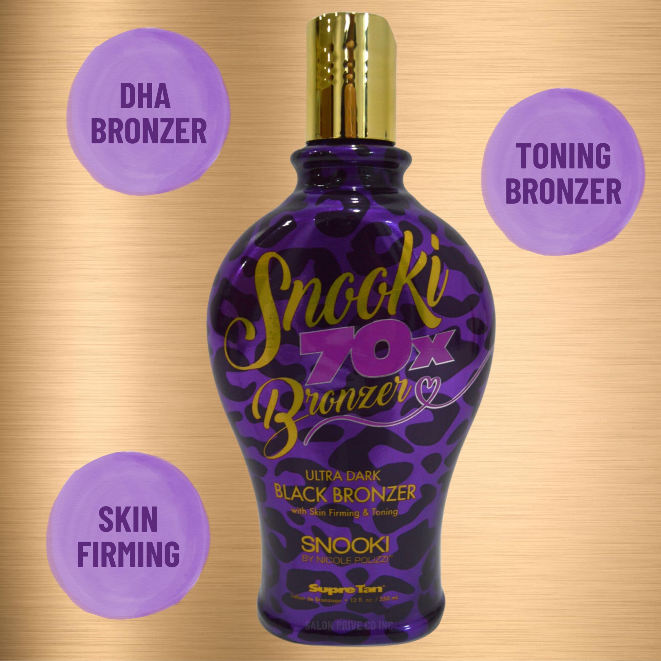 Supre Snooki Ultra Dark 70X Black Bronzer Tanning Lotion – 12 oz, Paraben & Gluten Free