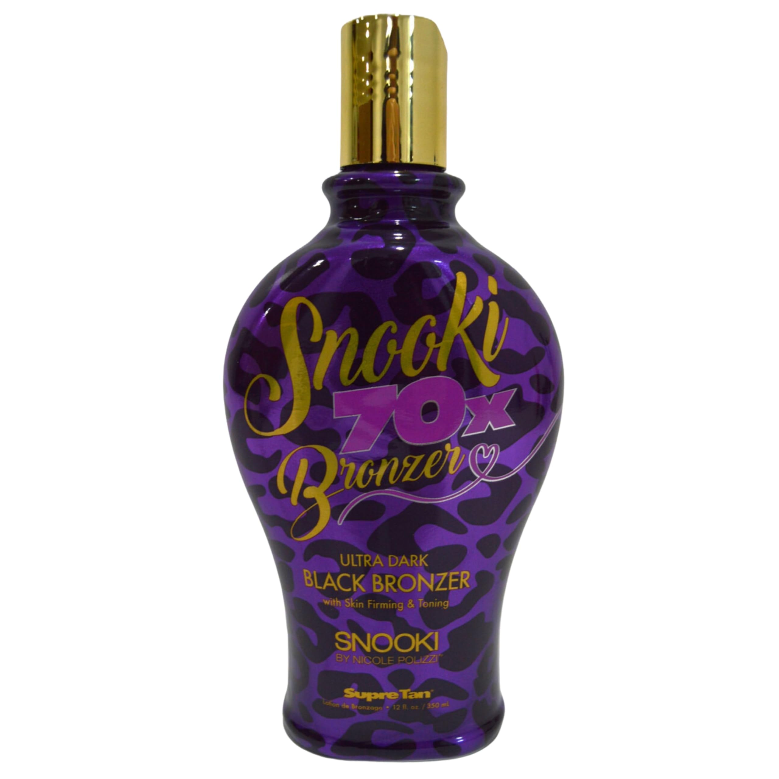 Supre Snooki Ultra Dark 70X Black Bronzer Tanning Lotion – 12 oz, Paraben & Gluten Free