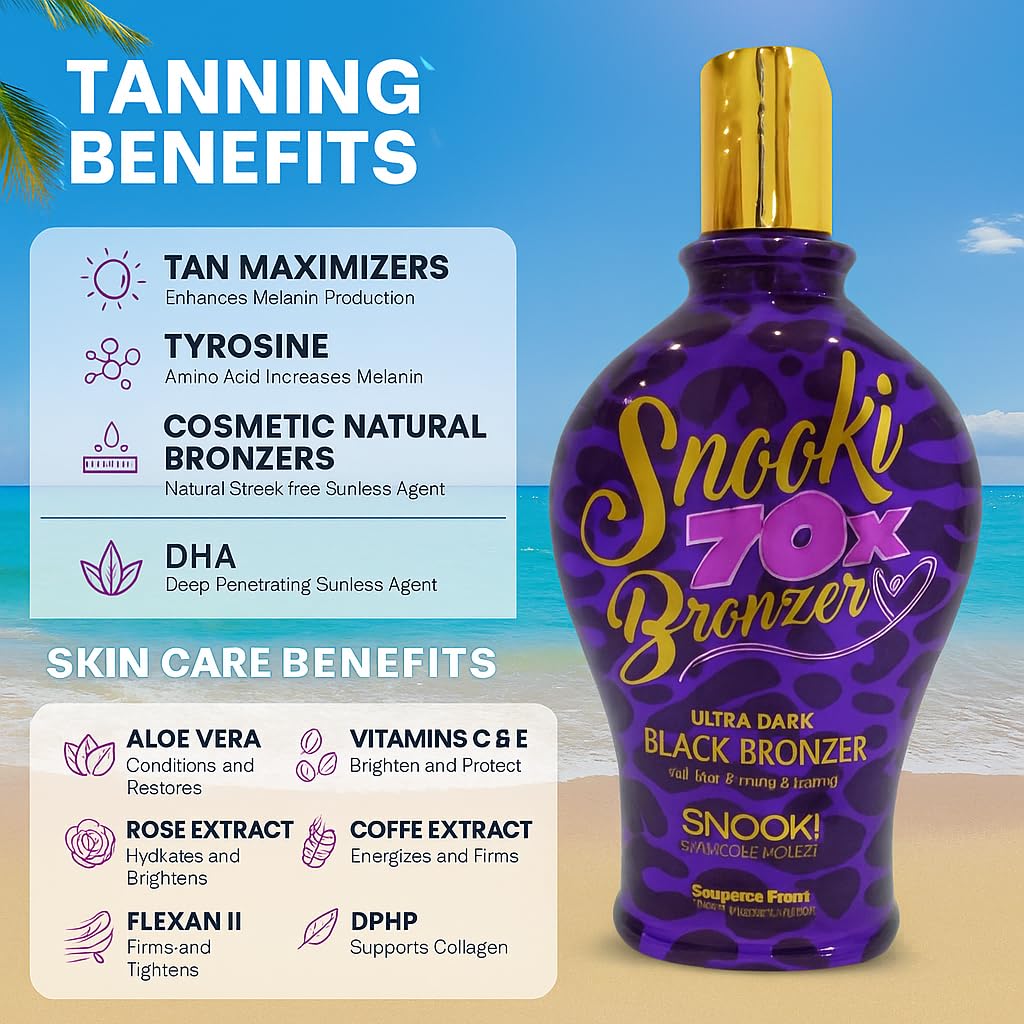 Supre Snooki Ultra Dark 70X Black Bronzer Tanning Lotion – 12 oz, Paraben & Gluten Free