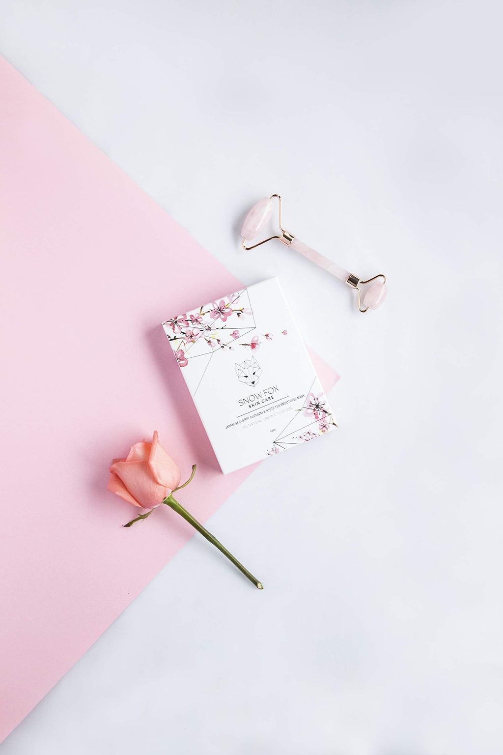 Snow Fox Japanese Cherry Blossom & White Tea Sheet Mask – Hydration for Glass Skin & Bridal Makeup Prep (5 Pack)