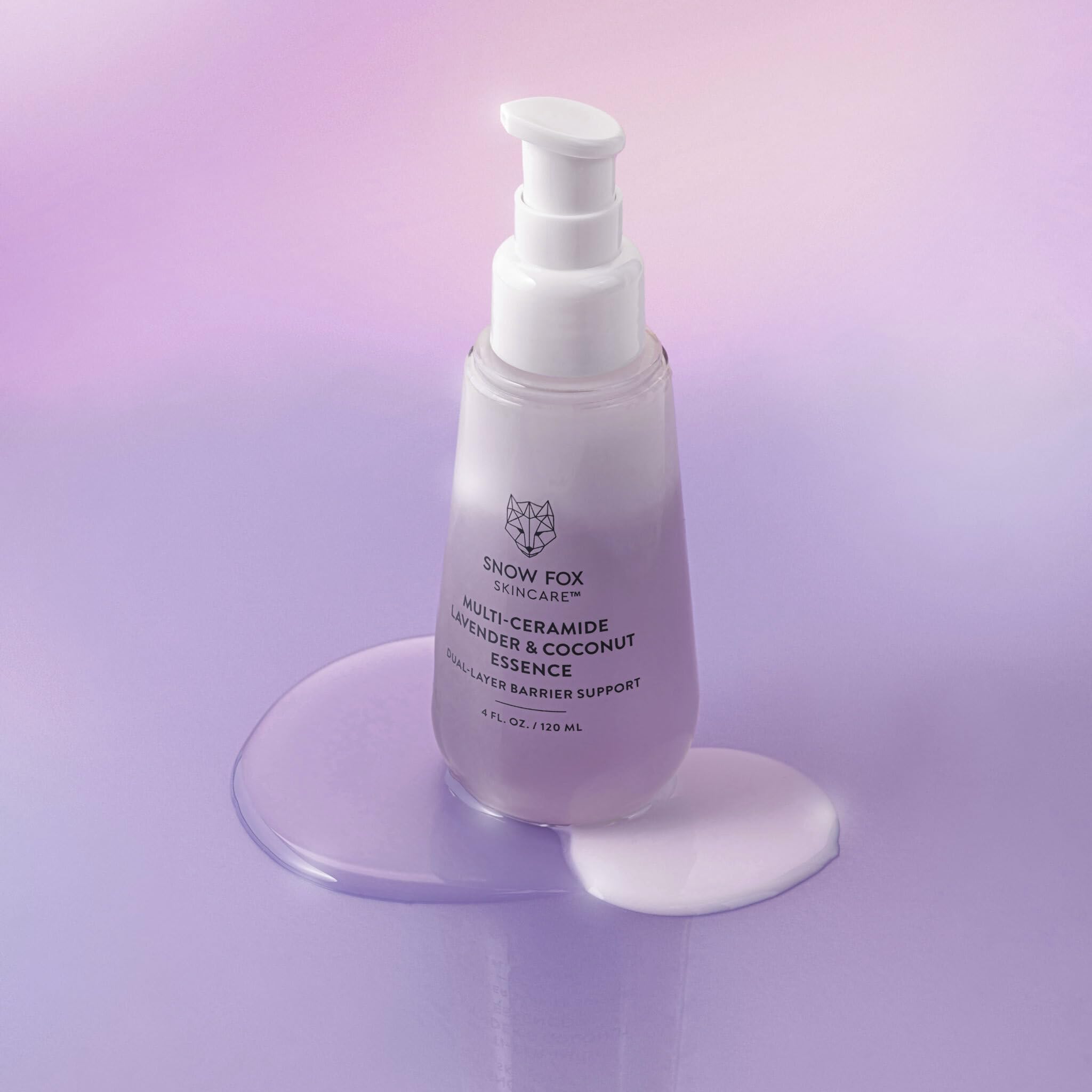 Snow Fox Skincare - Multi-Ceramide French Lavender & Coconut Essence Serum | Hydration for Dry, Mature, Sensitive Skin