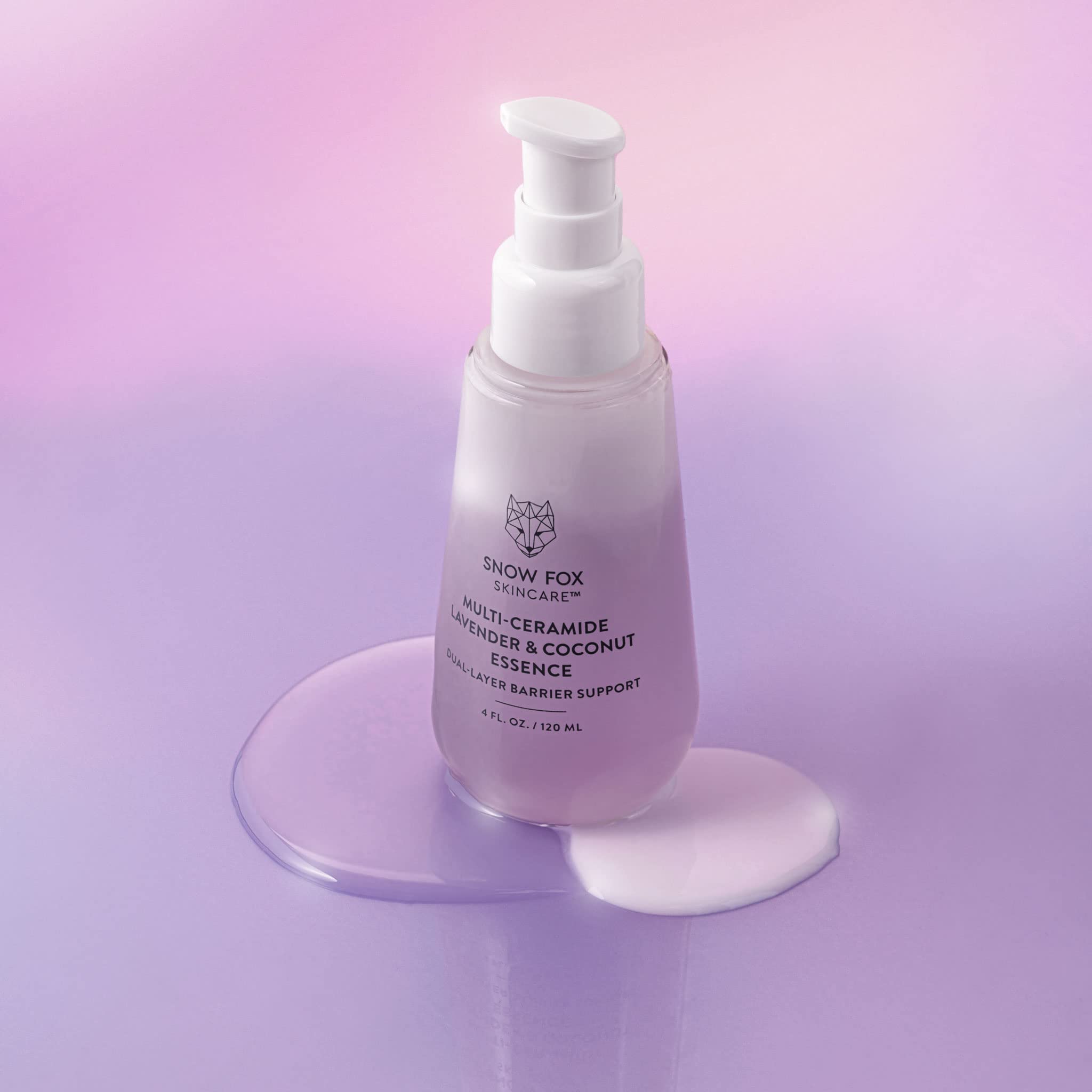 Snow Fox Skincare - Multi-Ceramide French Lavender & Coconut Essence Serum | Hydration for Dry, Mature, Sensitive Skin