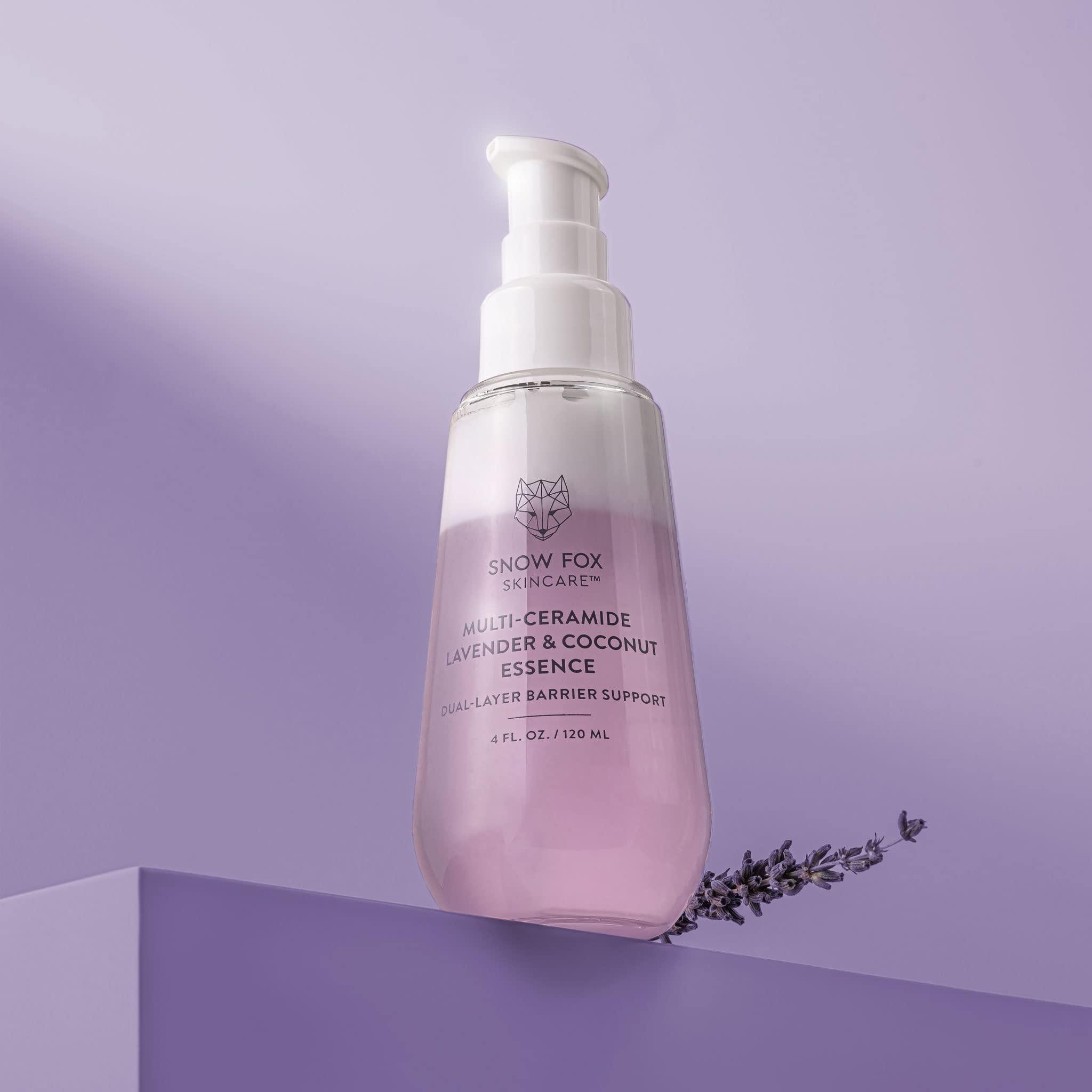 Snow Fox Skincare - Multi-Ceramide French Lavender & Coconut Essence Serum | Hydration for Dry, Mature, Sensitive Skin
