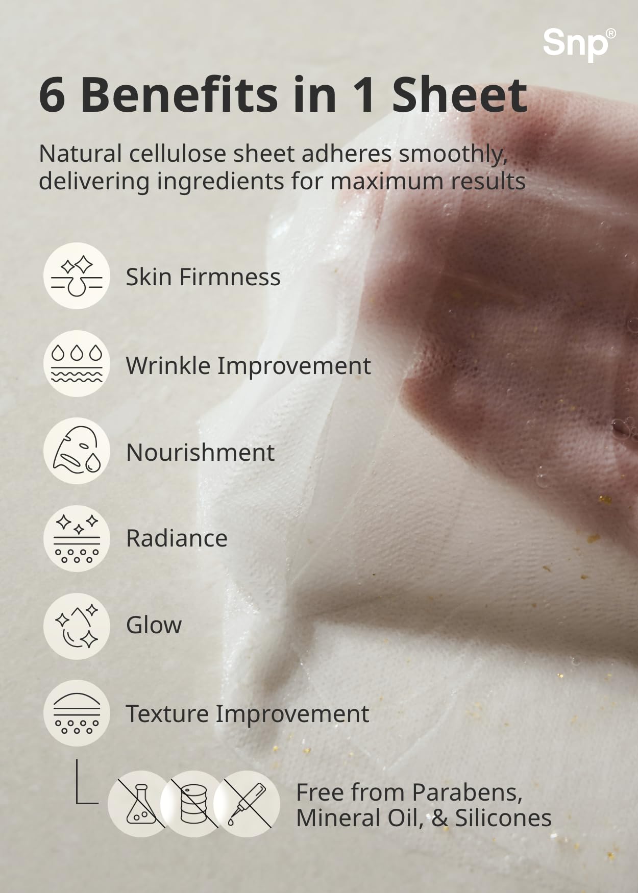 SNP 1000mg Collagen + 24K Gold Ampoule Sheet Mask – Hydrating, Tightening & Nourishing | 10 Sheets