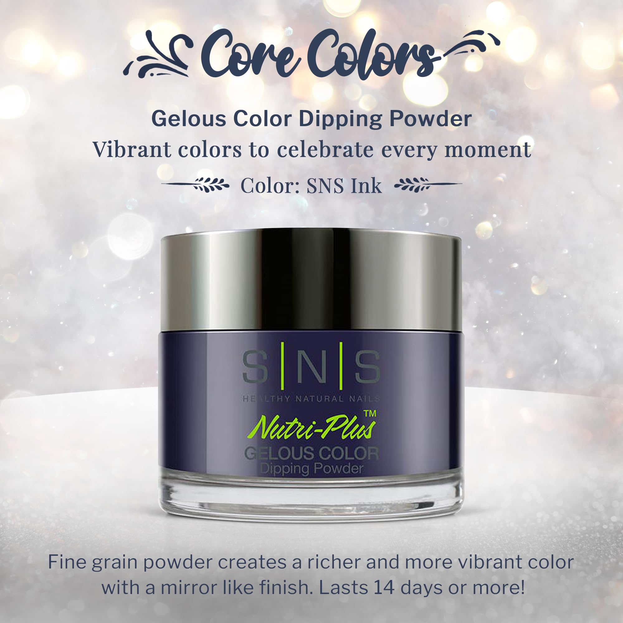 SNS Nail Dip Powder Ink – Long-Lasting 14-Day Color (Blue/Navy/Creme) – Low Odor, No UV Lamp – 1oz