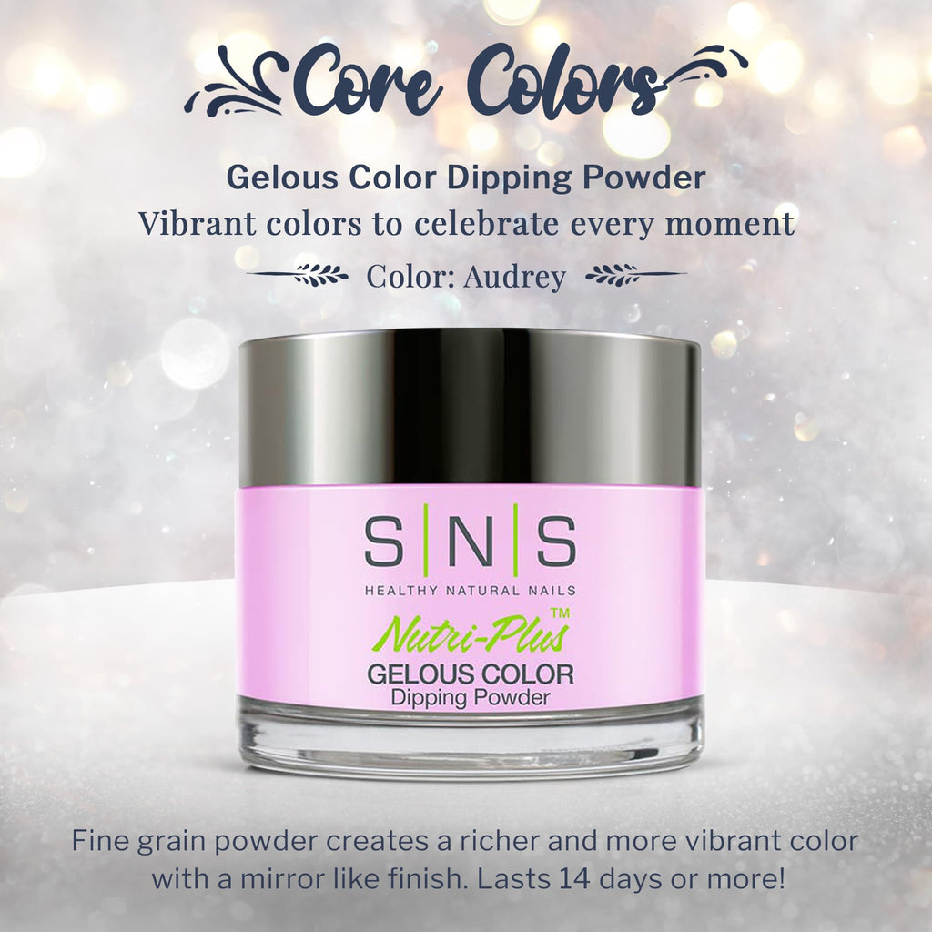 SNS Nail Dip Powder Audrey – Gelous Color, 14‑Day Wear, Low Odor, No UV Lamp