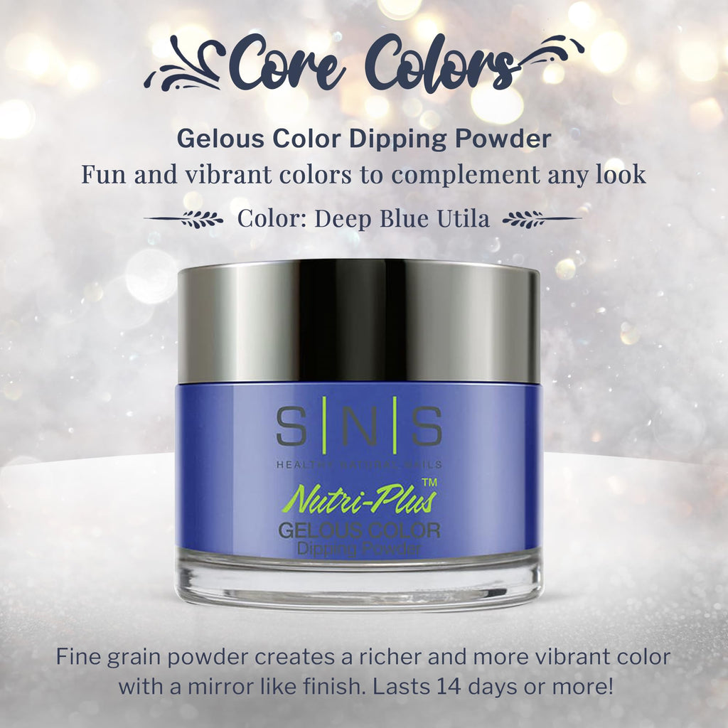 SNS Nail Dip Powder Deep Blue Utila – 1.5oz, 14-Day Color, Low Odor, No UV Lamp