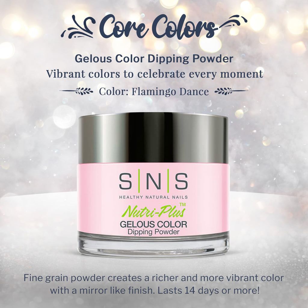 SNS Nail Dip Powder Flamingo Dance - Pink Pastel Cream, 1oz | Long-Lasting Dip Color Up to 14 Days, Low Odor, No UV Lamp