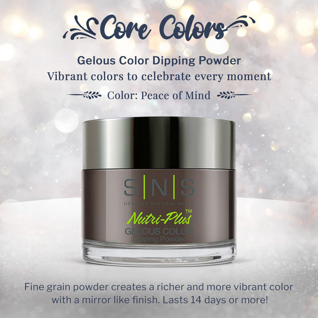 SNS Nail Dip Powder Peace of Mind Brown – 14-Day, Low-Odor, No UV Lamp, 1oz