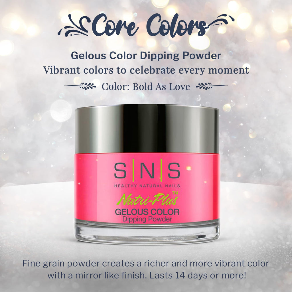 SNS Nail Dip Powder - Bold As Love (Pink/Shimmer) - 14 Days, Low Odor, No UV Lamp Required