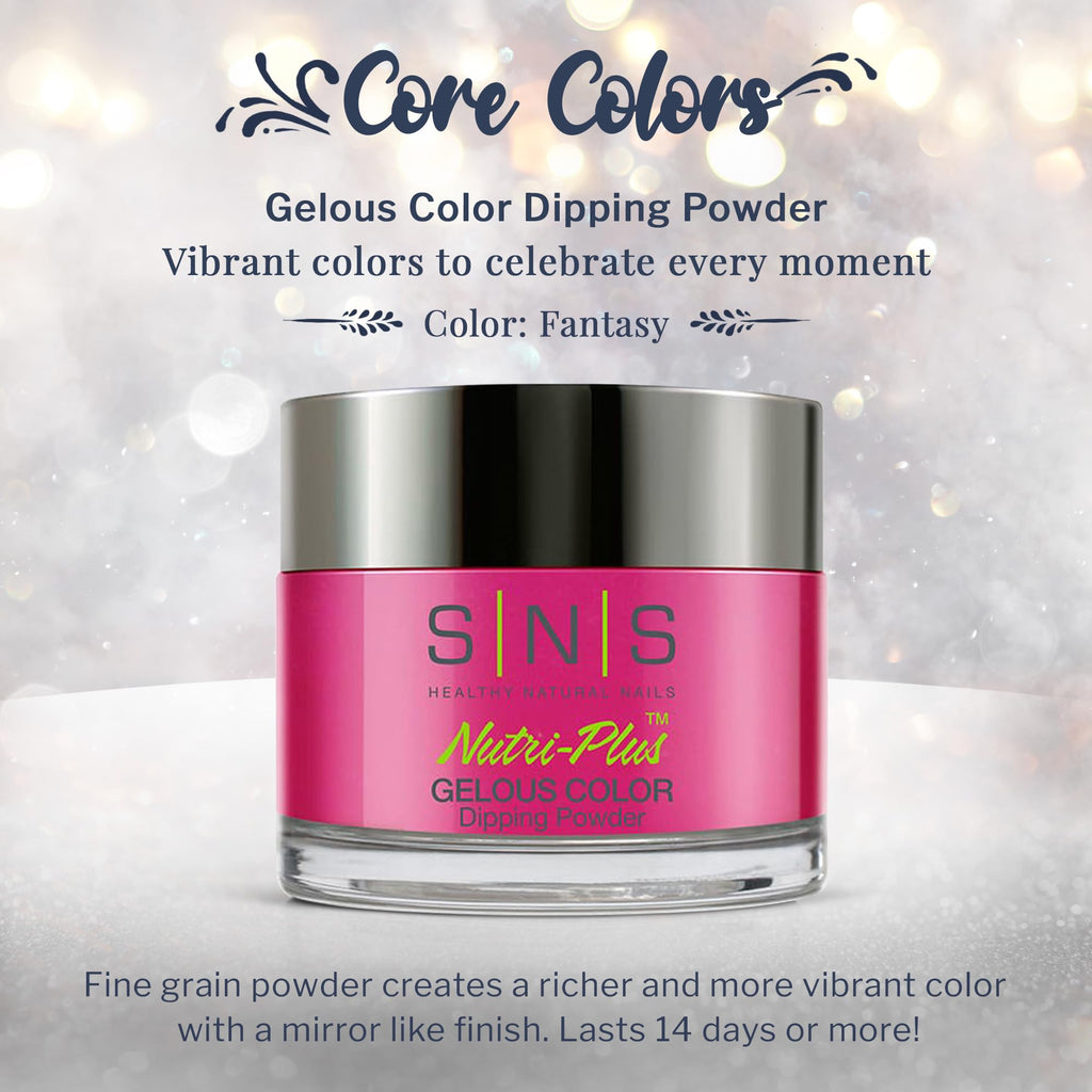 SNS Nail Dip Powder Fantasy – Pink/Fuchsia Cream, 14-Day Wear, Low Odor, No UV Lamp, 1oz