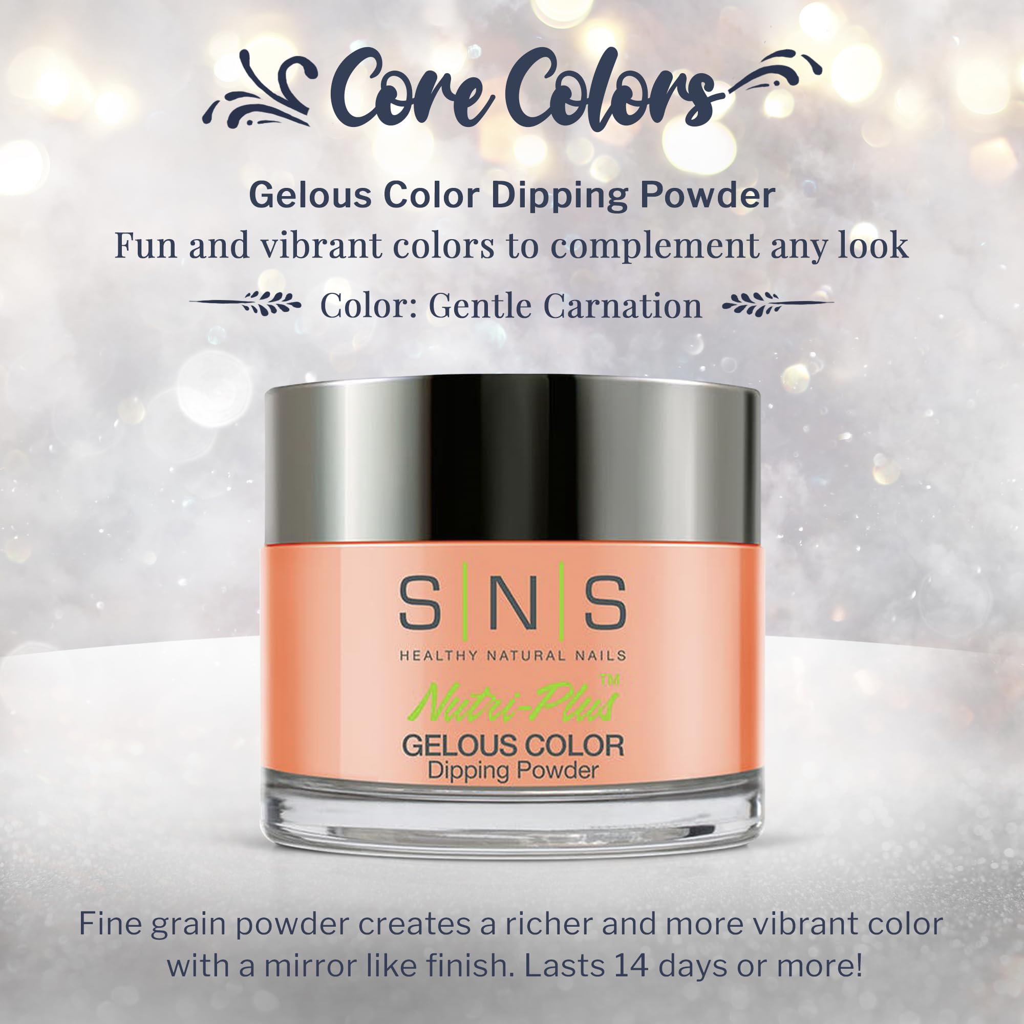 SNS Healthy Natural Nails Nail Dip Powder – Gentle Carnation (Natural Nude), No UV Lamp, 1.5oz