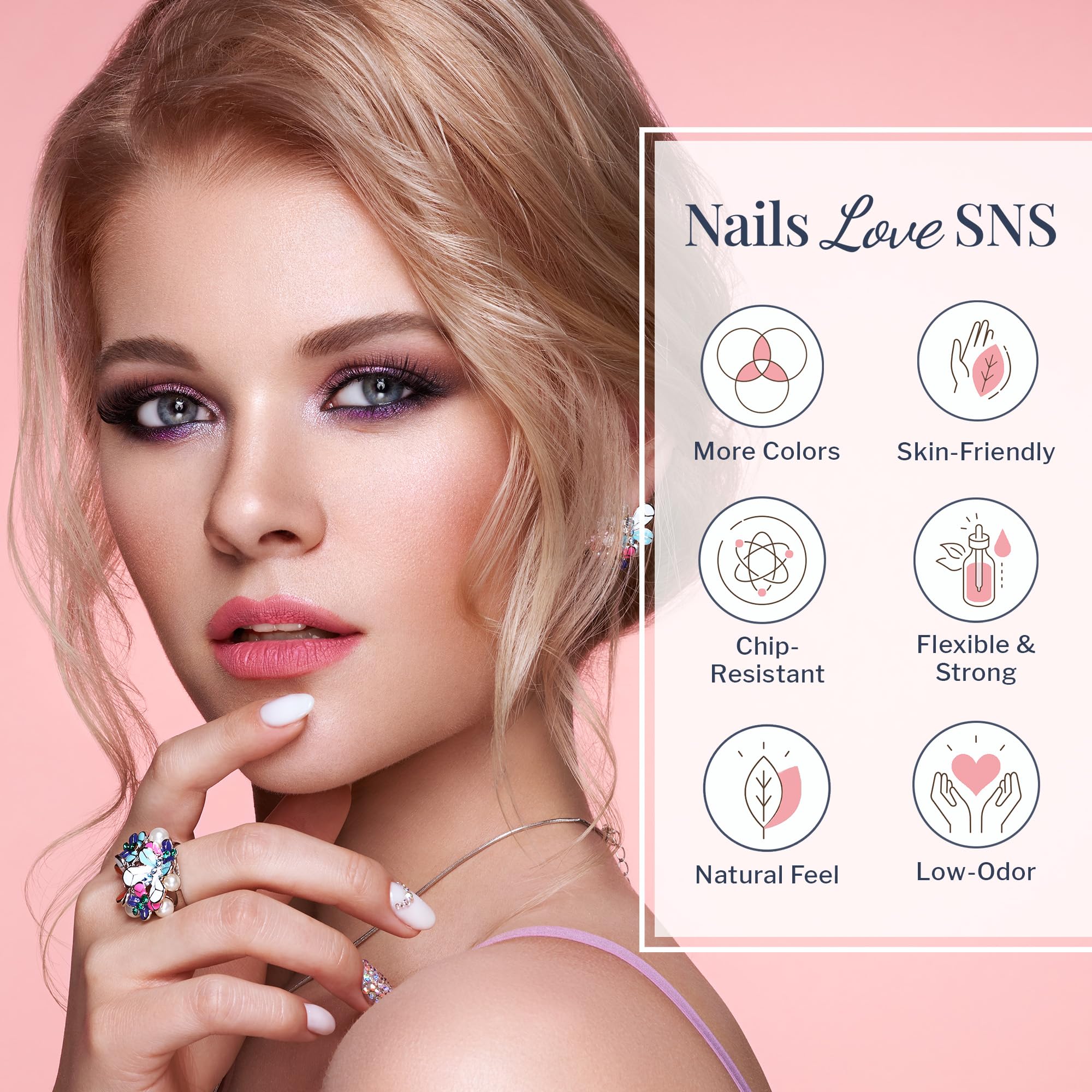 SNS Nail Dip Powder Hot Yoga Pants – Pink Pastel Shimmer, 14-Day Long-Lasting Dip Powder, No UV Lamp Required | 1.5 oz
