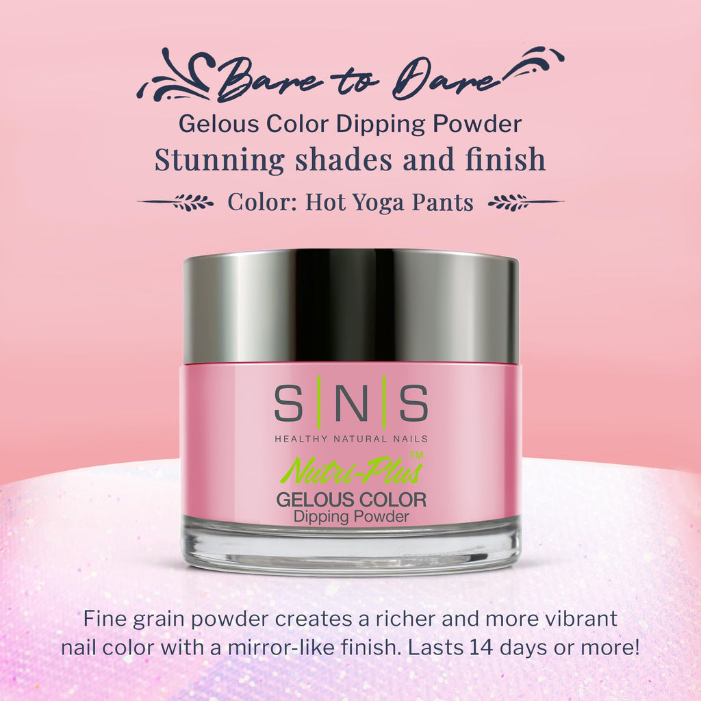 SNS Nail Dip Powder Hot Yoga Pants – Pink Pastel Shimmer, 14-Day Long-Lasting Dip Powder, No UV Lamp Required | 1.5 oz