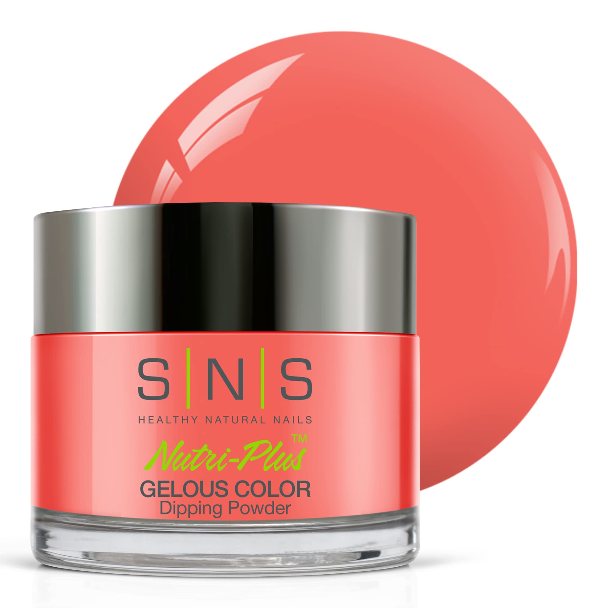 SNS Nail Dip Powder Leg Warmers – Orange Peach/Coral Cream, 14+ Day Wear, Low Odor, No UV Lamp – 1.5 oz