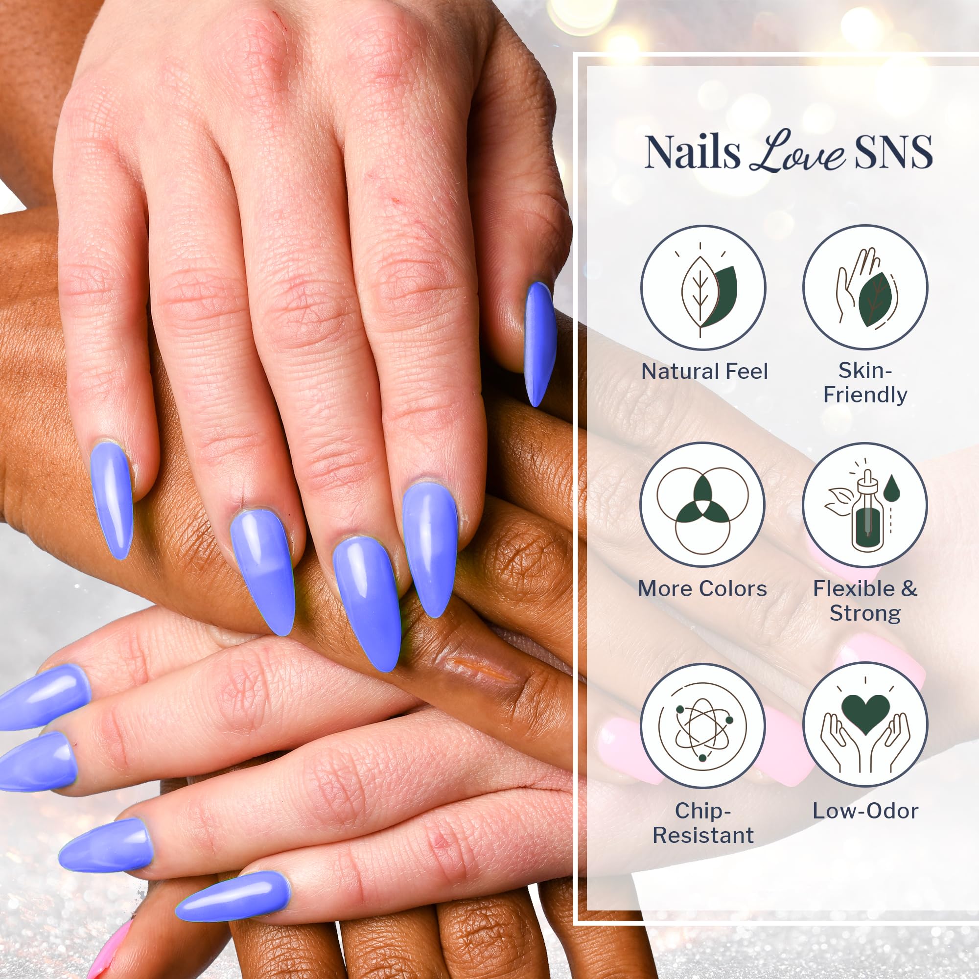 SNS Nail Dip Powder Gelous Color - 4 Seasons (Natural, Nudes, Peach, Shimmer) | 14 Day Wear, Low Odor, No UV Lamp, 1oz