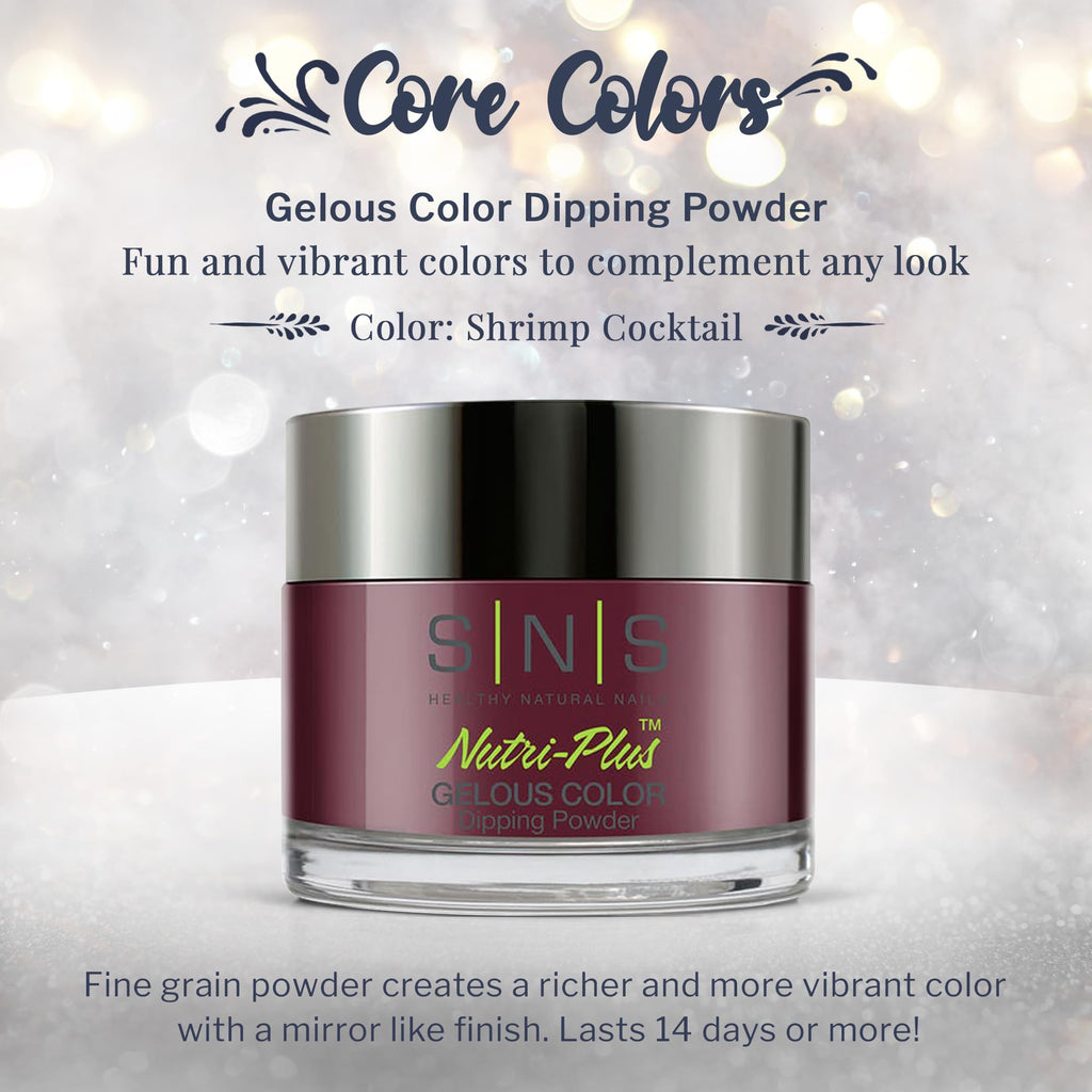 SNS Nail Dip Powder Shrimp Cocktail – Gelous Color, 14-Day Wear, Low Odor, No UV Lamp (1.5oz)