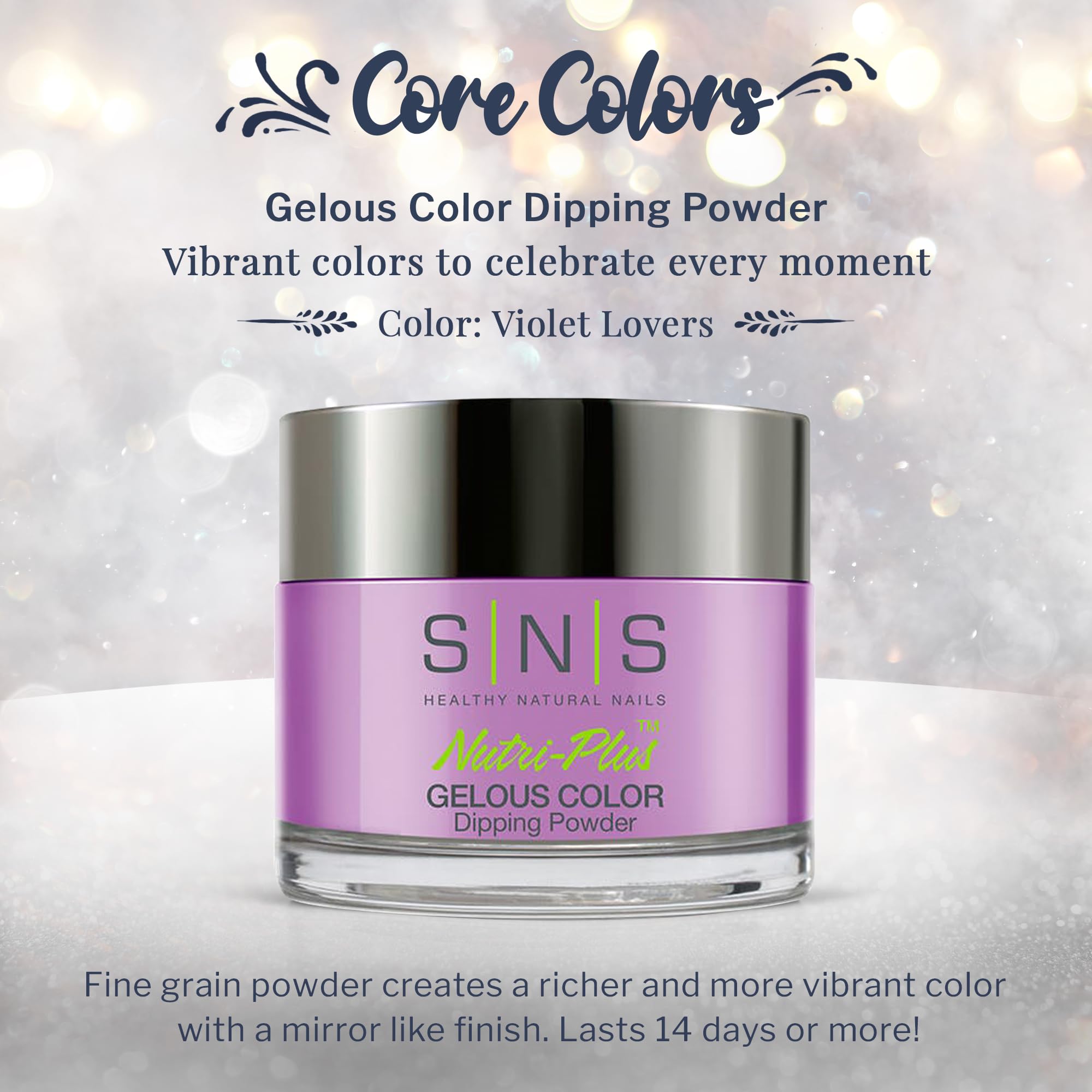 SNS Violet Lovers Dip Powder – 14 Days, Low-Odor, No UV Lamp, 1oz