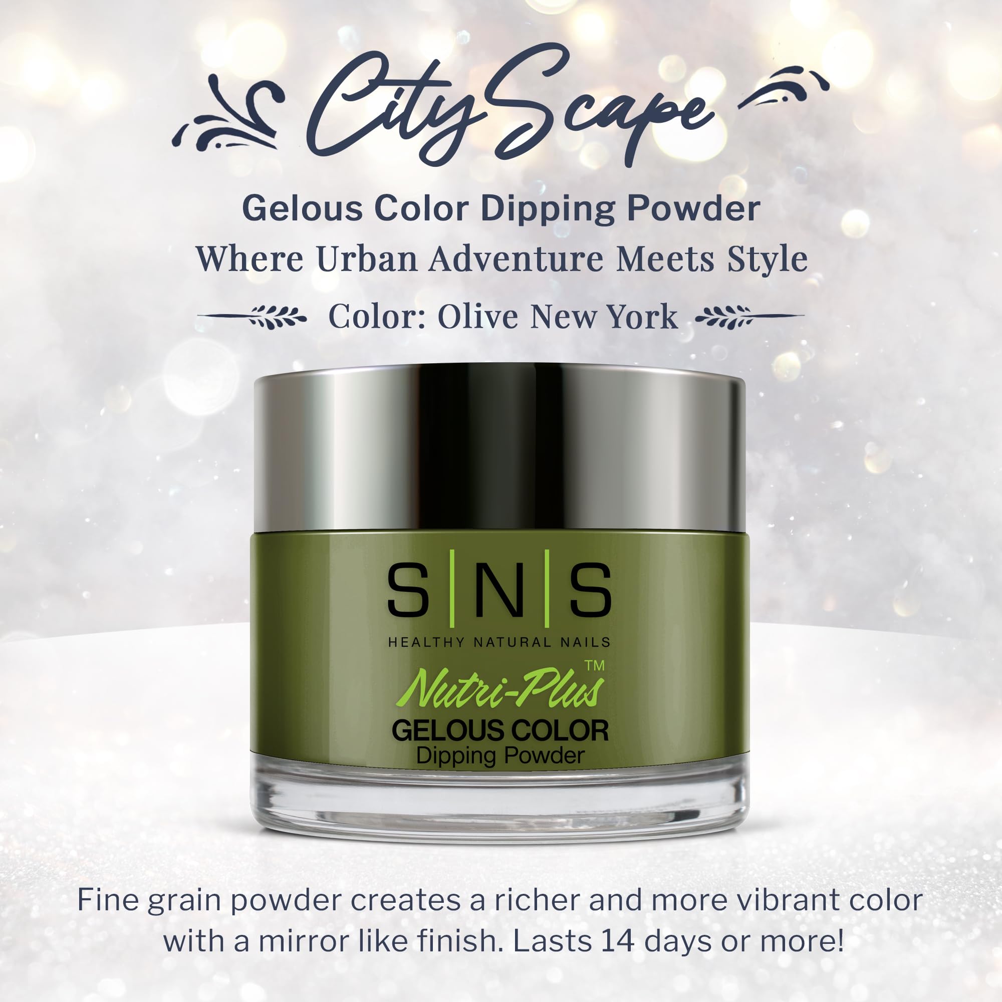 SNS Nail Dip Powder Olive New York – Long-Lasting Color, Low Odor, No UV Lamp (1.5 oz)