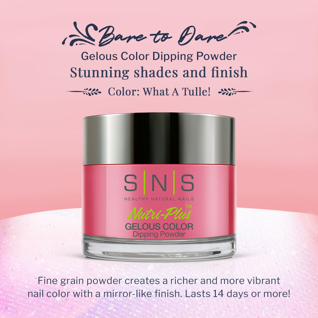 SNS Nail Dip Powder What A Tulle Pink Magenta Cream – 14 Days, Low Odor, No UV