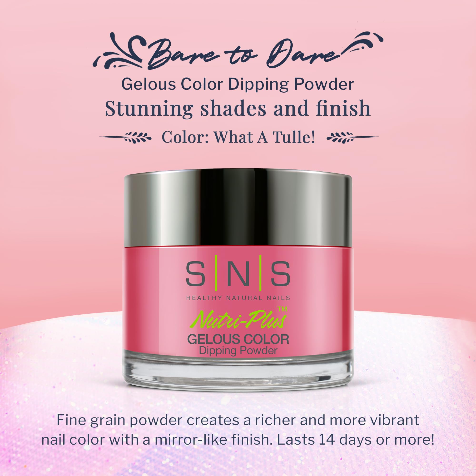 SNS Nail Dip Powder What A Tulle Pink Magenta Cream – 14 Days, Low Odor, No UV