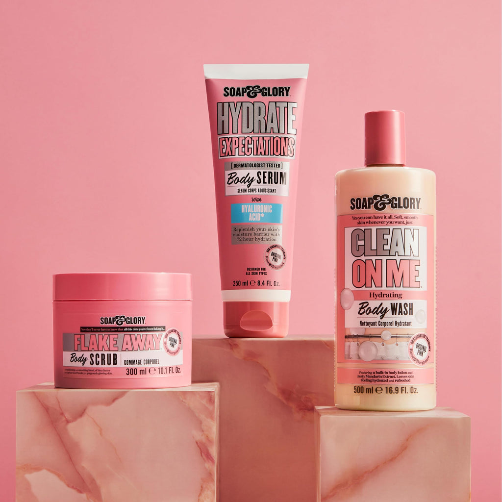 Soap & Glory Hydrate Expectations Body Serum – Hyaluronic Acid, Vegan, Lightweight & Fast-Absorbing (8.4 fl oz Pack of 2)
