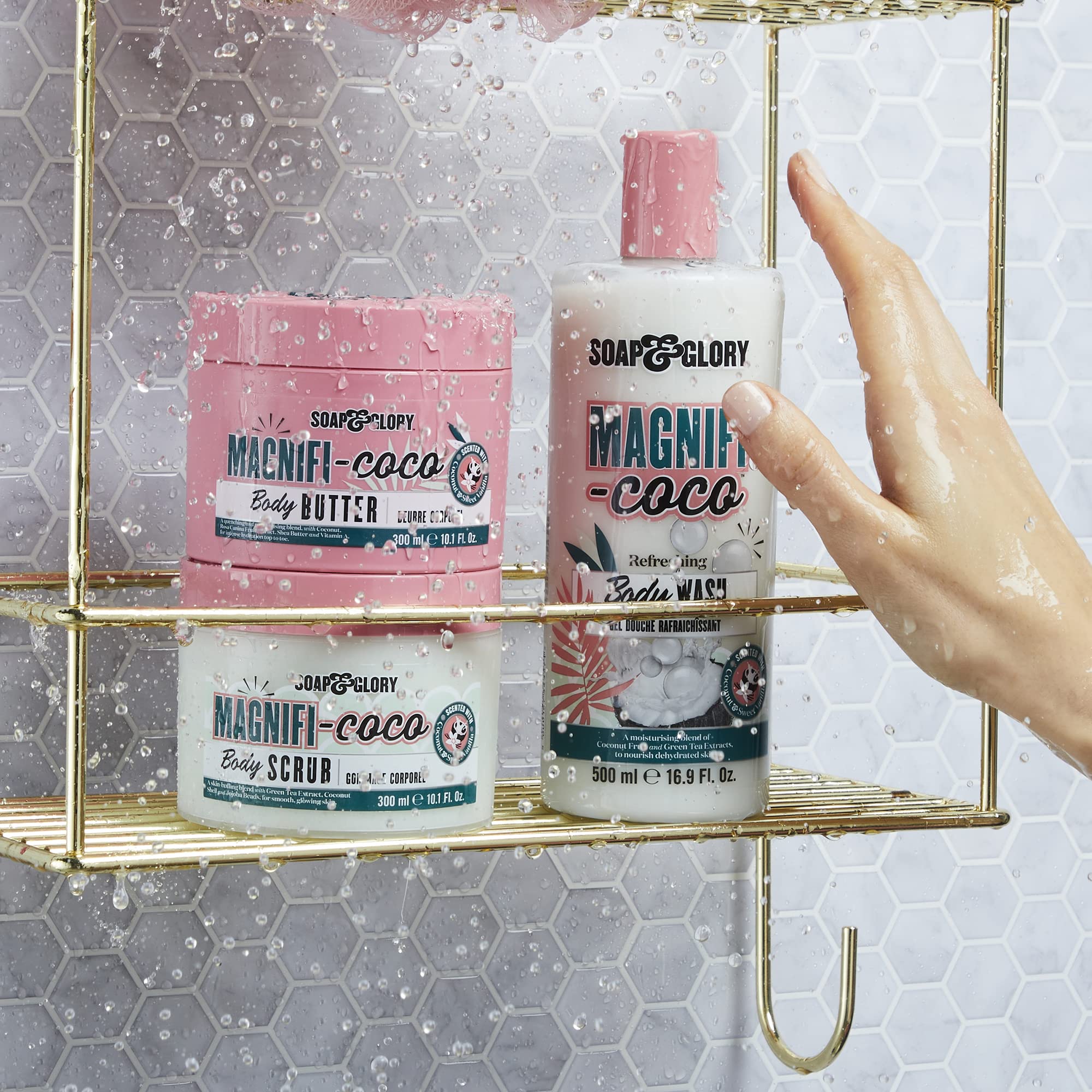 Soap & Glory Magnifi-Coco Body Lotion – Coconut Moisturizer with Shea Butter & Rose Canina Oils (500ml, Pack of 2)
