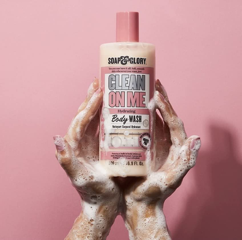 Soap & Glory Original Pink Clean On Me Body Wash – Hydrating Shower Gel with Built-In Body Lotion (500 ml, 2-pack)