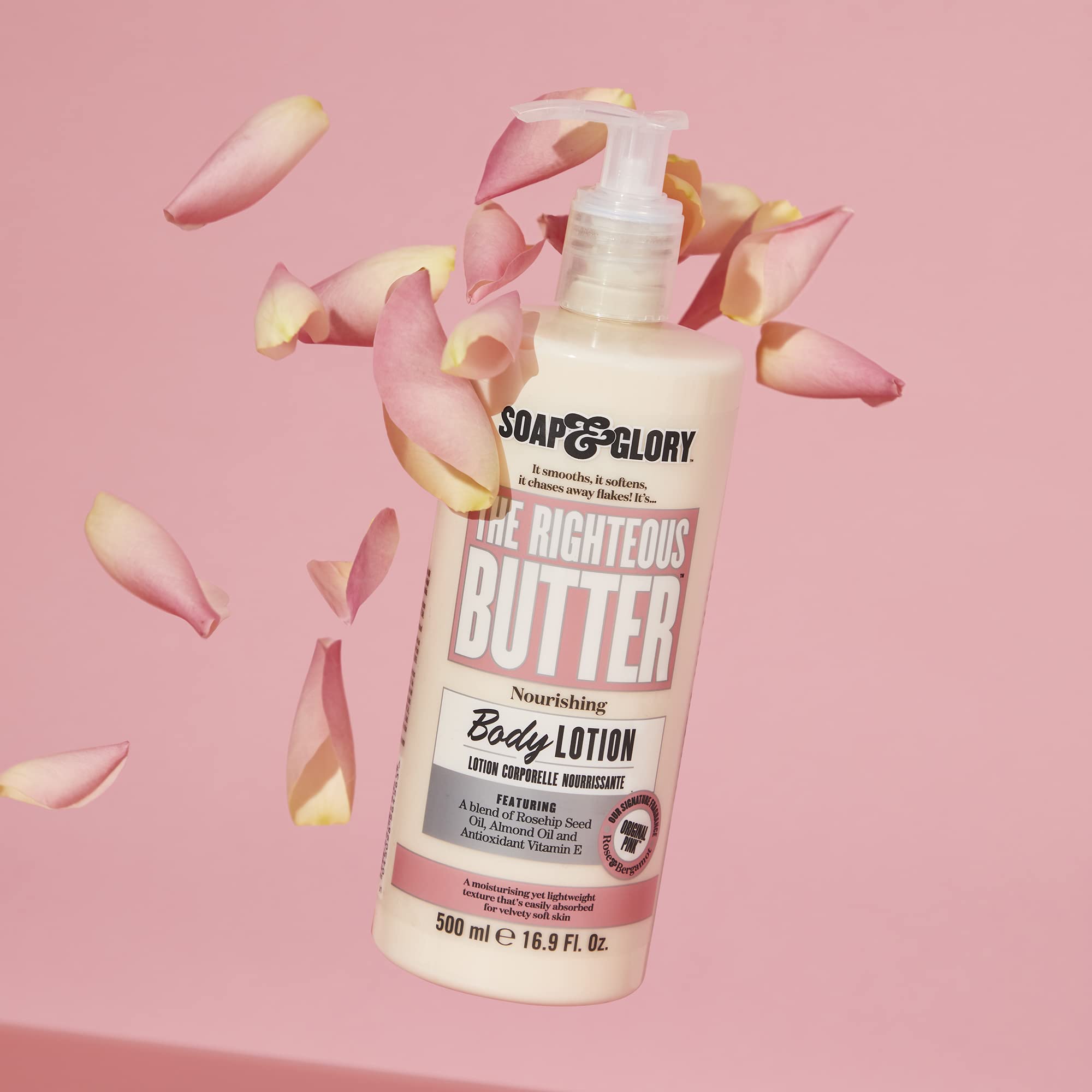 Soap & Glory Original Pink The Righteous Butter – Vegan Body Lotion, Rose & Bergamot Scent, 500ml Pack of 2