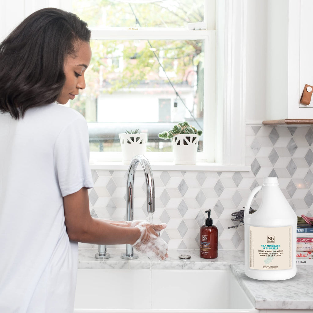 Soapbox Liquid Hand Soap & Body Wash – Sea Minerals & Blue Iris, 1 Gallon Refill – Vegan, Cruelty-Free