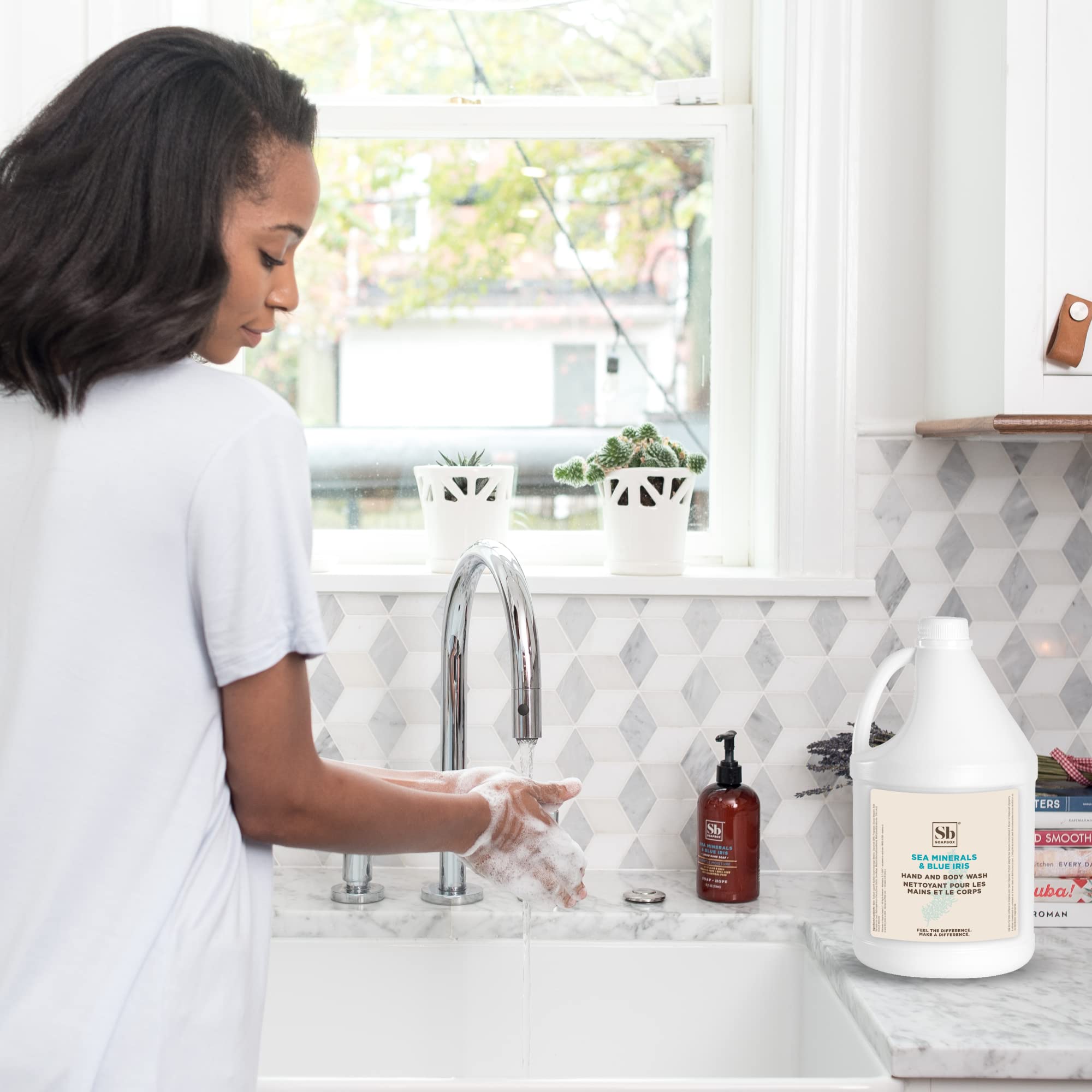 Soapbox Liquid Hand Soap & Body Wash – Sea Minerals & Blue Iris, 1 Gallon Refill – Vegan, Cruelty-Free