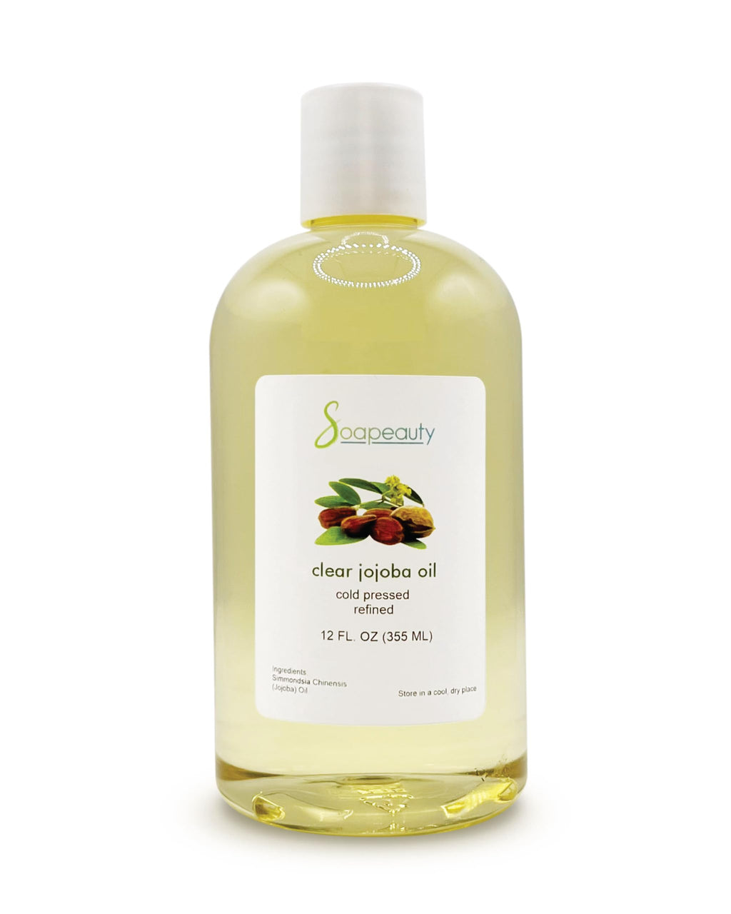 Soapeauty Clear Jojoba Oil – 100% Pure & Natural, Refined, Cold-Pressed, Hexane-Free | 12 fl oz