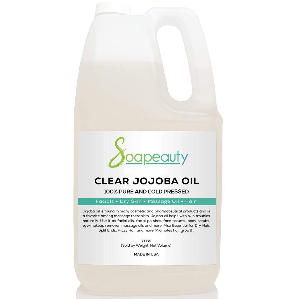 Soapeauty Clear Jojoba Oil – 100% Pure & Natural, Cold-Pressed, Hexane-Free | Multi-Purpose Moisturizing Oil (7 Pound)