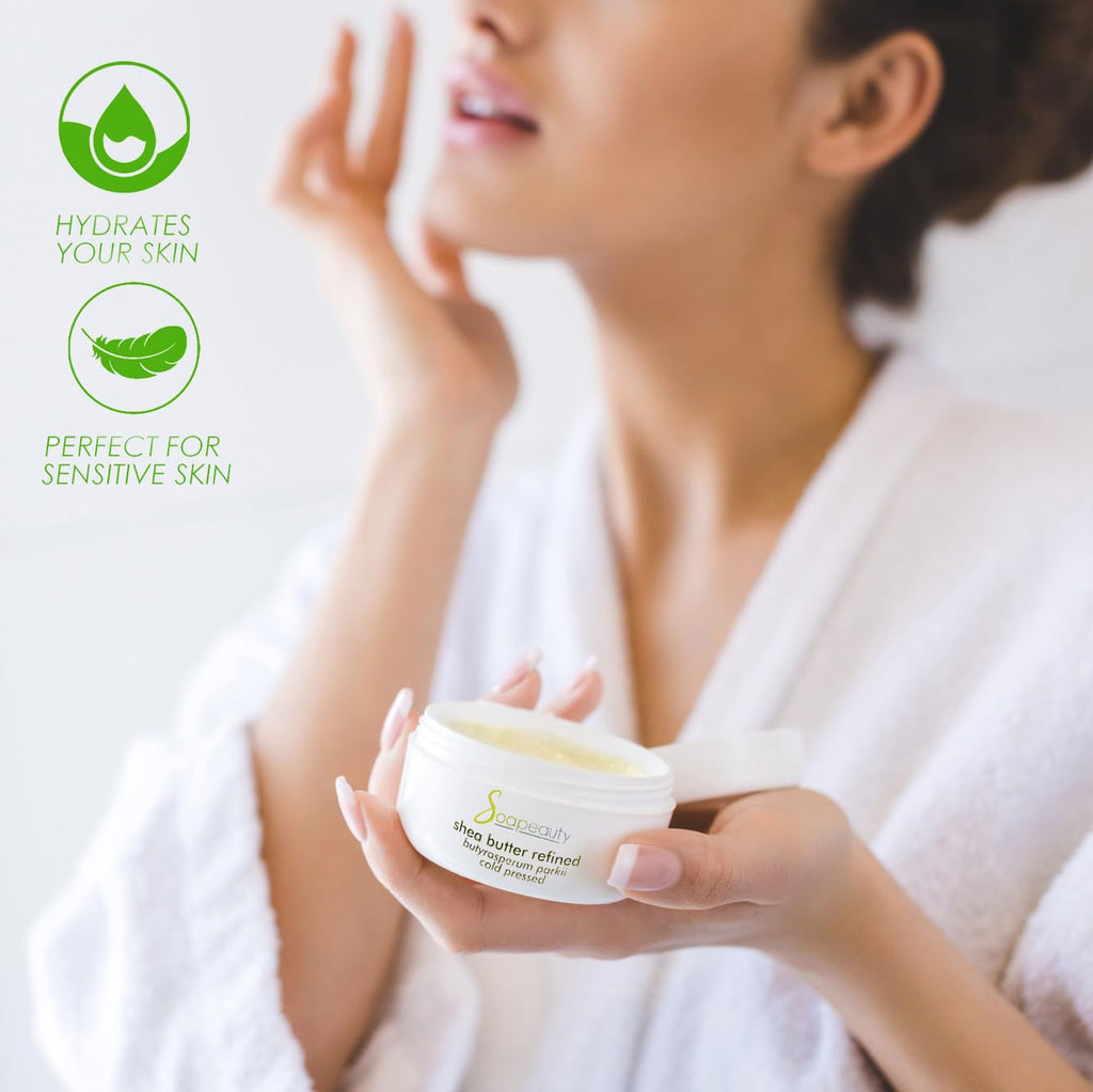 Soapeauty 100% Pure Refined Shea Butter – Odorless, Expeller-Pressed, 32 oz