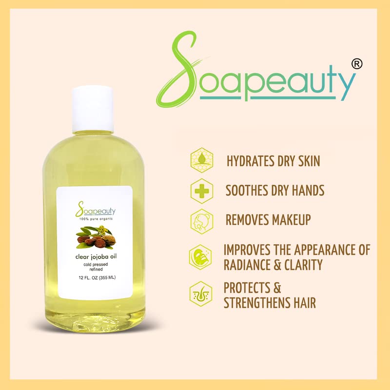Soapeauty Clear Jojoba Oil – 100% Pure & Natural, Cold-Pressed, Hexane-Free | Multi-Purpose Moisturizing Oil (7 Pound)