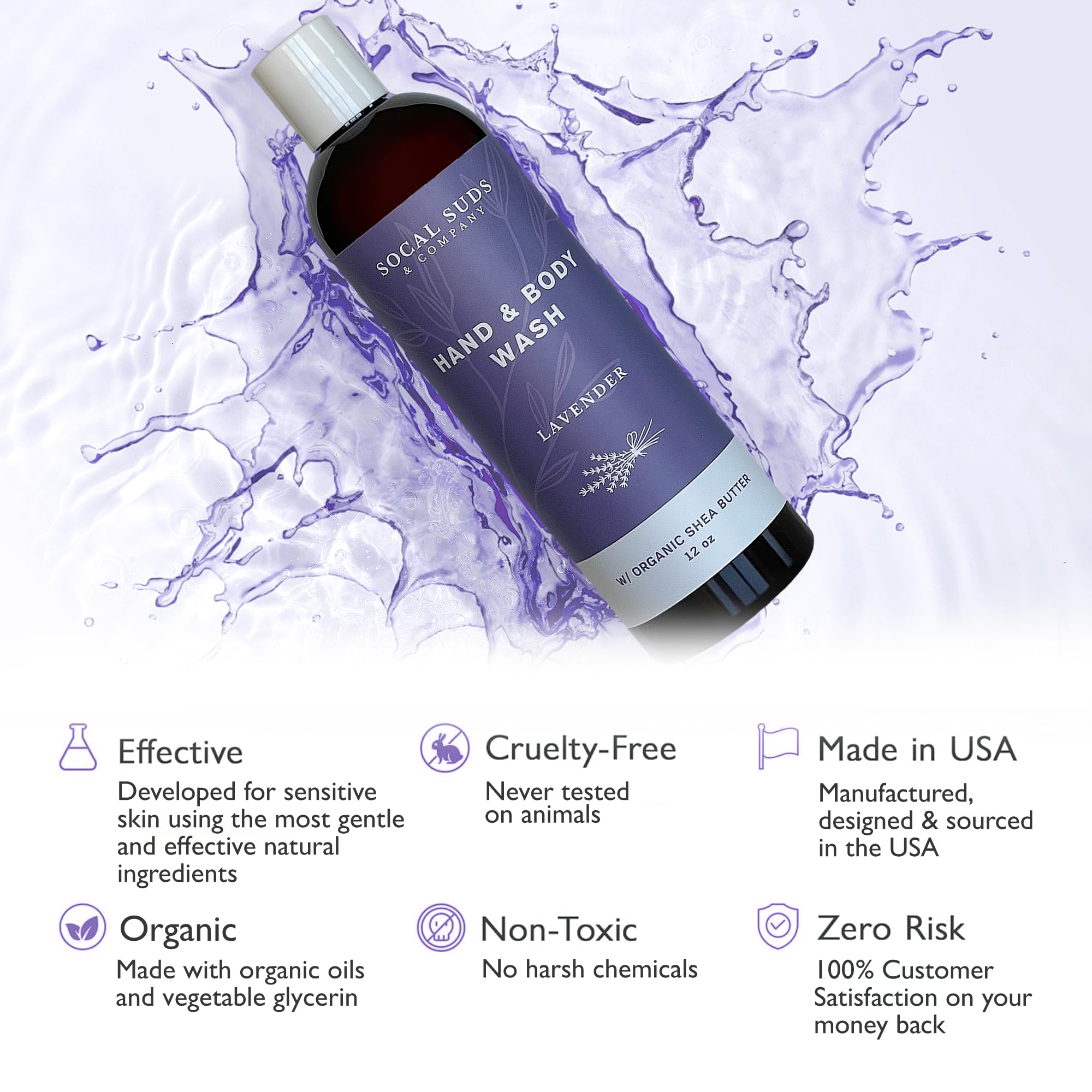 SoCal Suds & Company Lavender Shea Butter Hand & Body Wash - 12oz Twin Pack