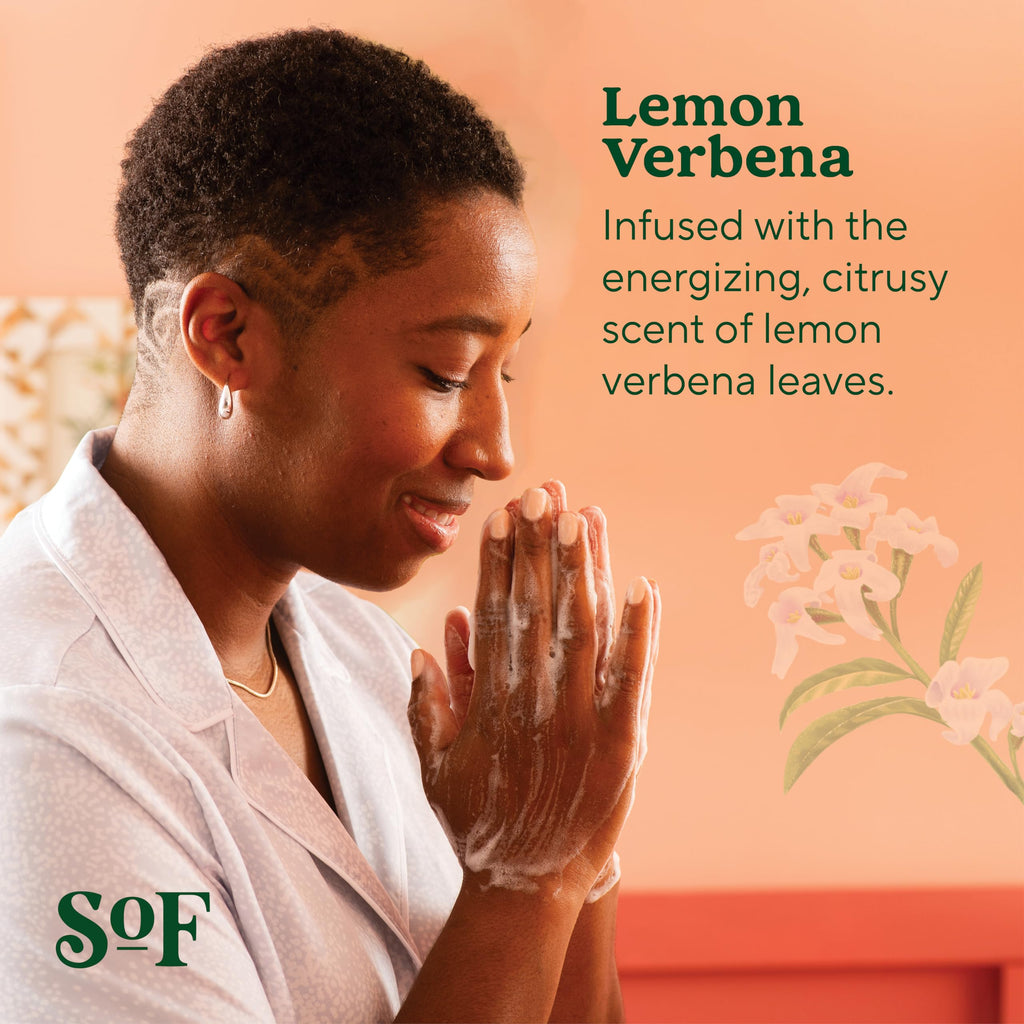 SoF Nourishing Hand Wash Lemon Verbena 8 oz Bottle (3 Pack) | Vegan & Non-GMO | South Of France