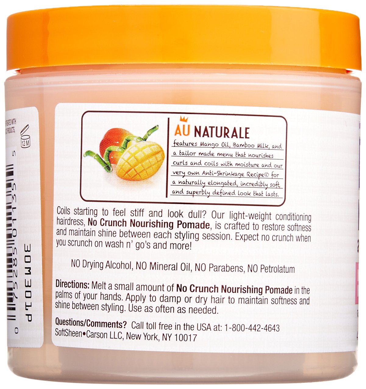SoftSheen Dark and Lovely Au Naturale Anti-Shrinkage No Crunch Nourishing Pomade – 4.4 oz