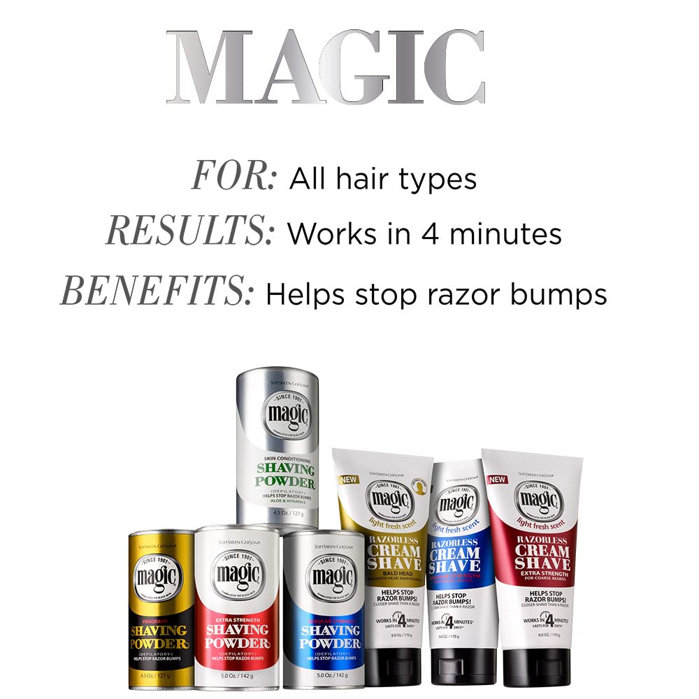 SoftSheen Magic Razorless Shaving Powder for Men – 6 Pack, 27 oz