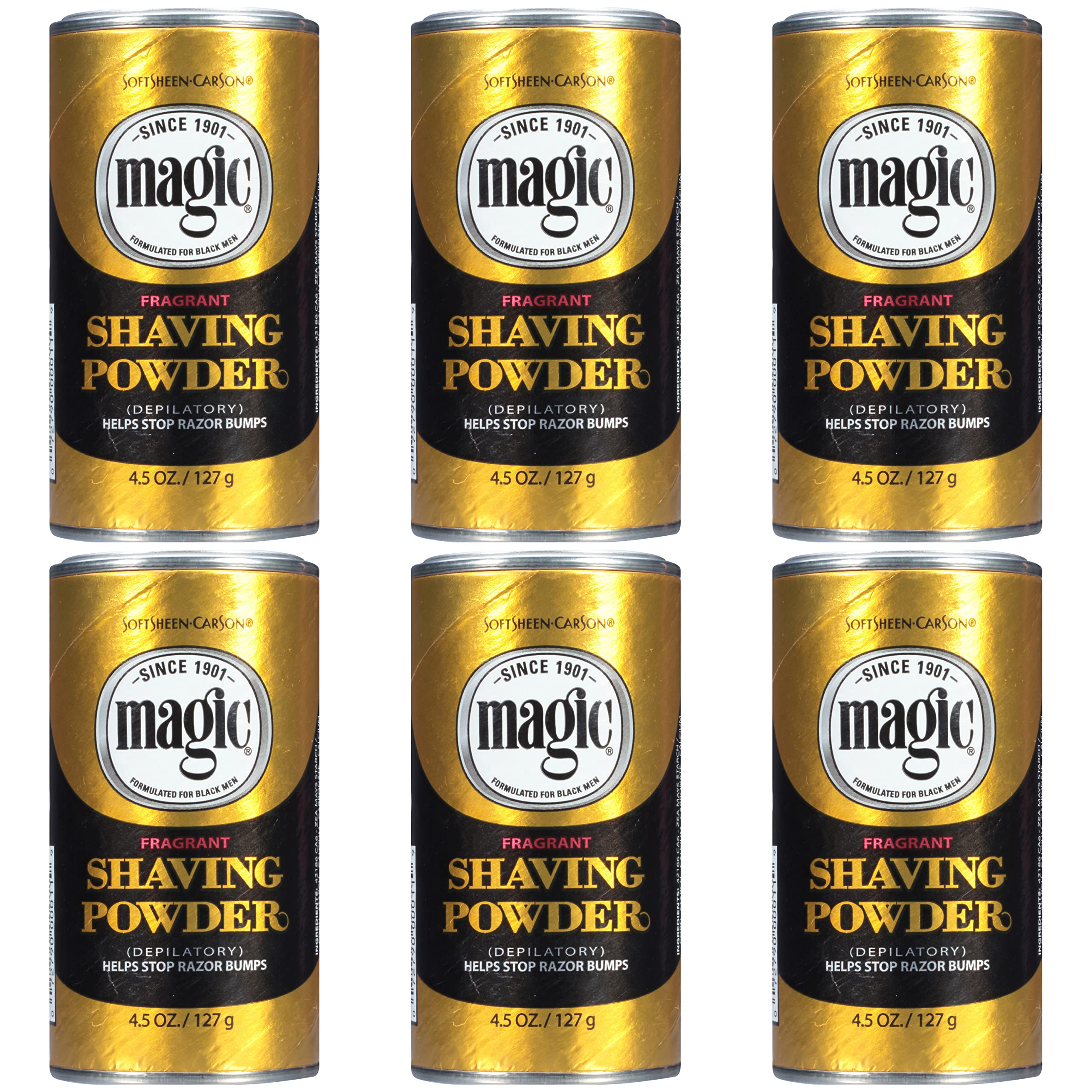 SoftSheen Magic Razorless Shaving Powder for Men – 6 Pack, 27 oz
