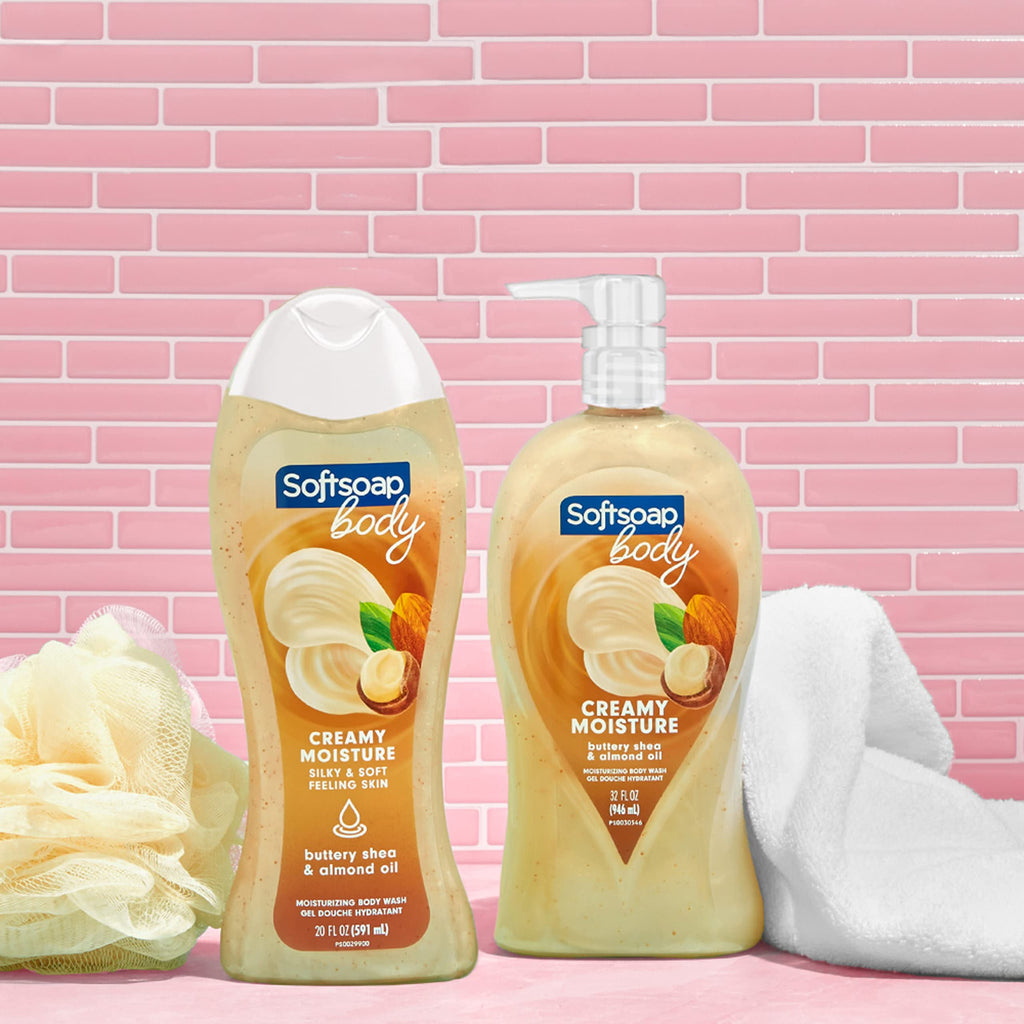 Softsoap Moisturizing Body Wash with Shea & Almond Oil – 20 fl oz (4 Pack)