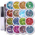 SoJourner Bags Fairy Tears Chunky Holographic Glitter – 16 Color Set + Glitter Glue