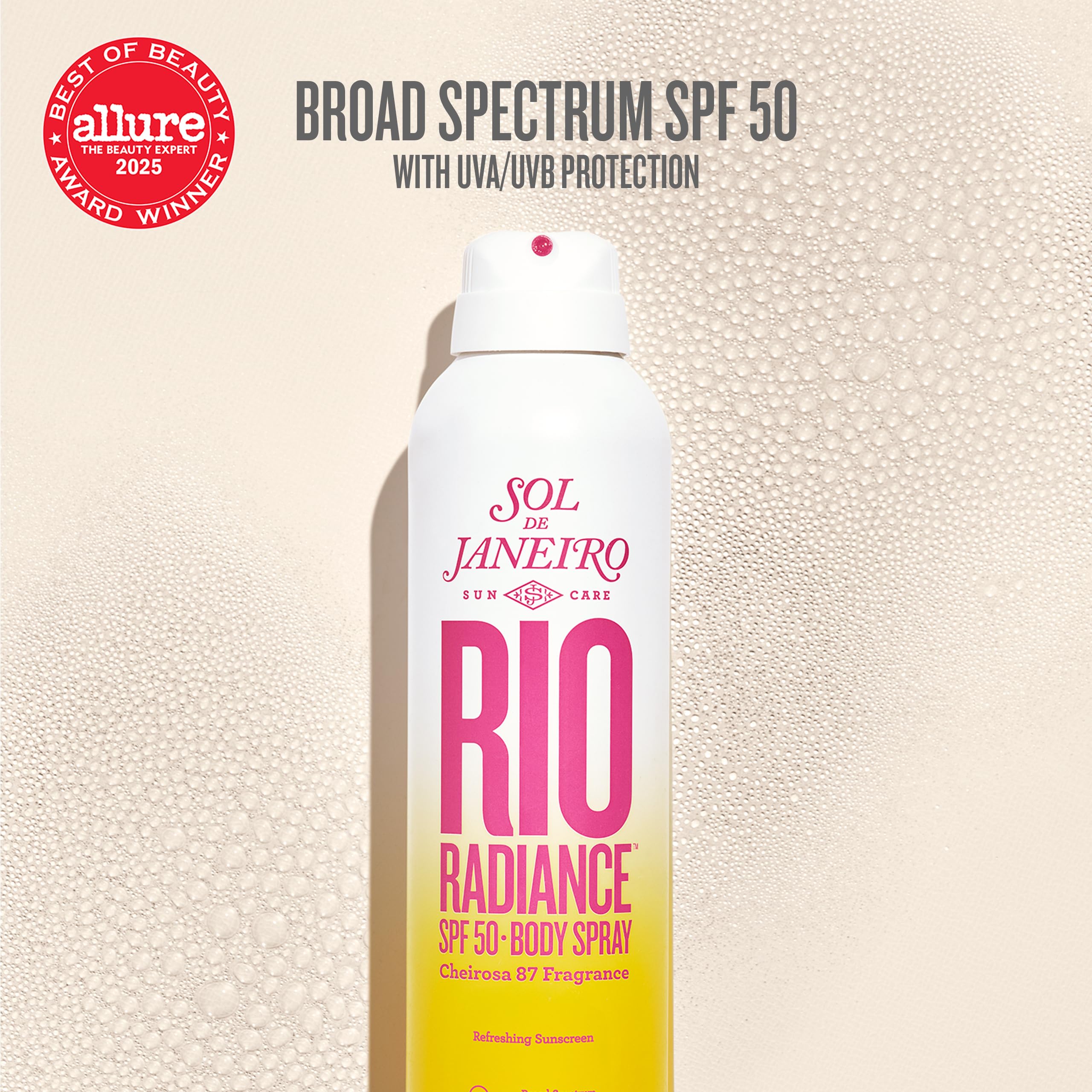 Sol de Janeiro Rio Radiance SPF 50 Body Spray – Broad Spectrum UVA/UVB, Niacinamide & Antioxidants